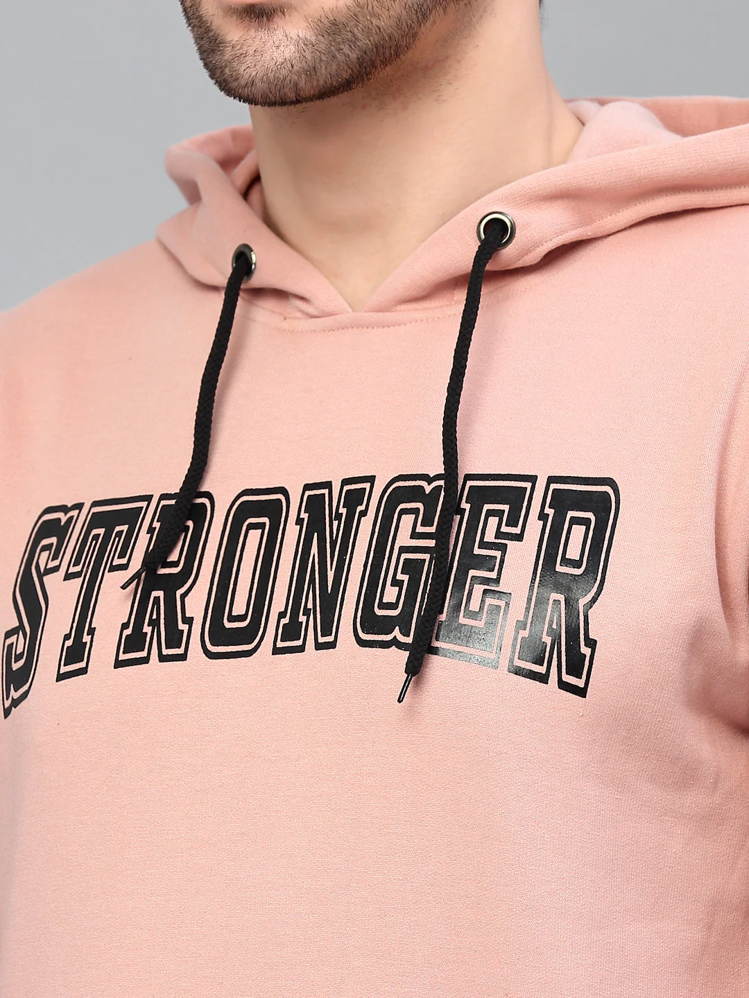 Men Bold Printed Hood Fleece Sweatshirt - Image 4