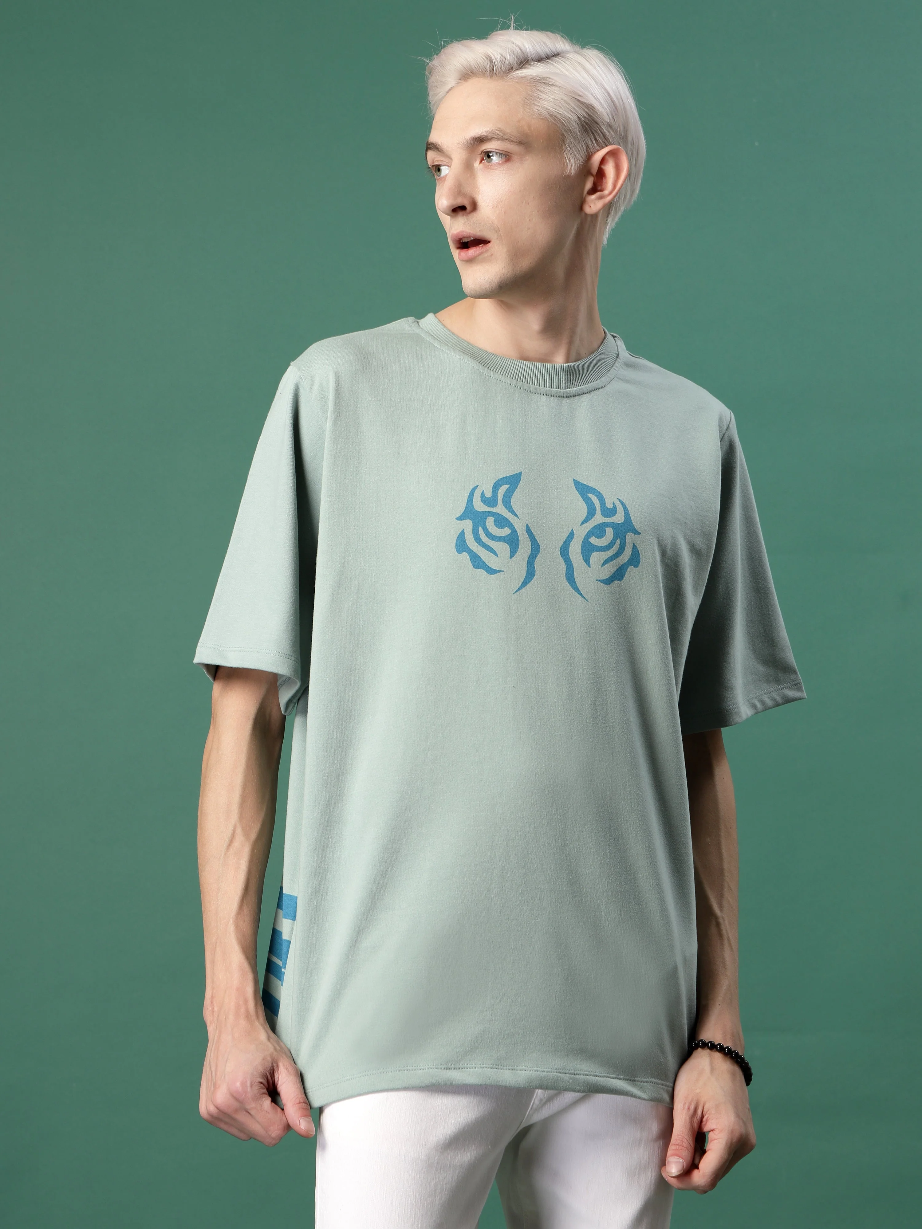 Men Bold Quirky Prints Oversized Terry Tees - Image 2