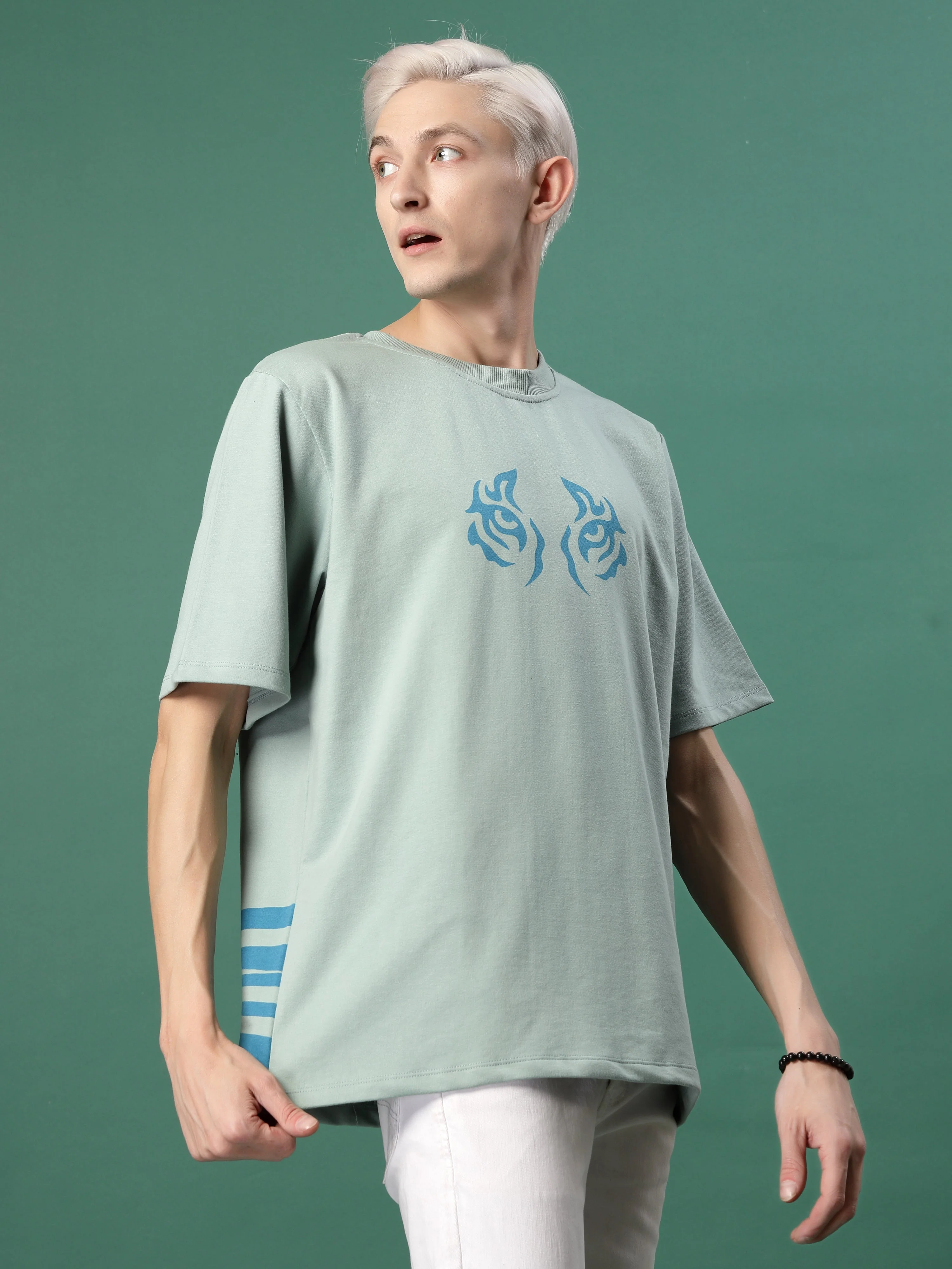 Men Bold Quirky Prints Oversized Terry Tees - Image 3