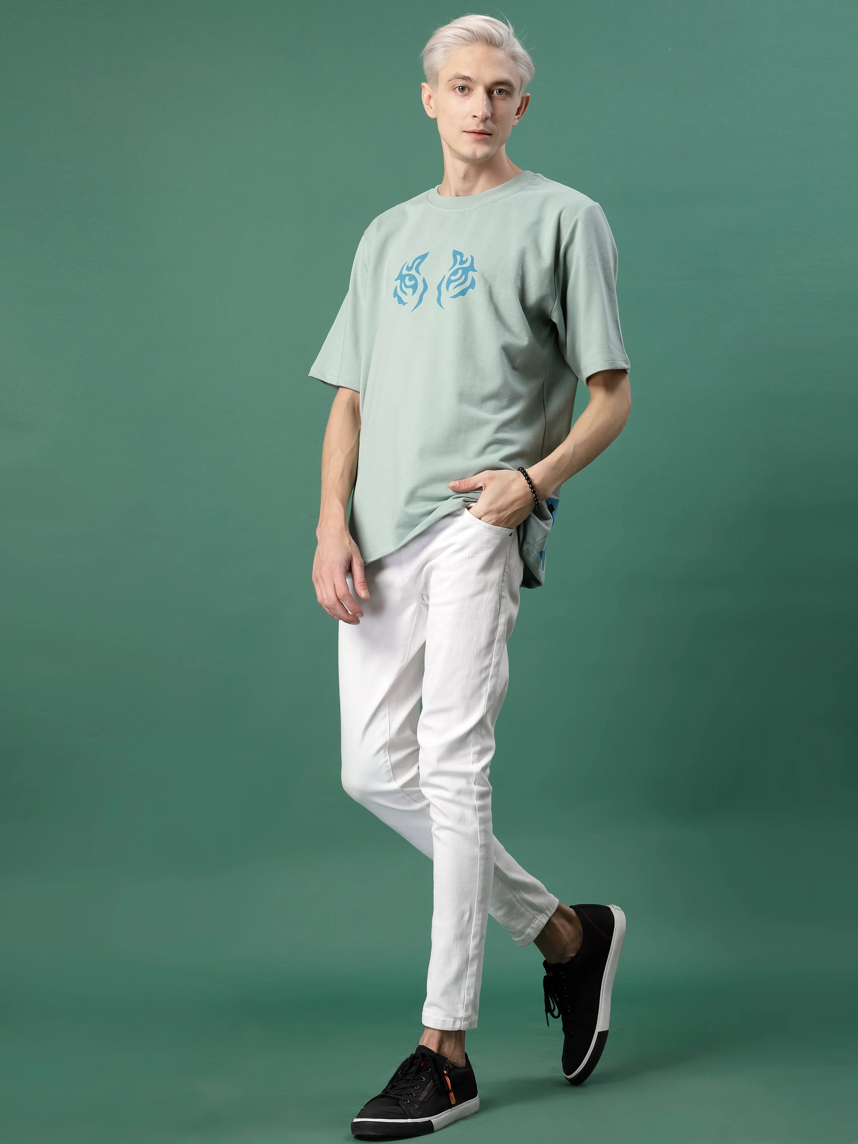 Men Bold Quirky Prints Oversized Terry Tees - Image 4