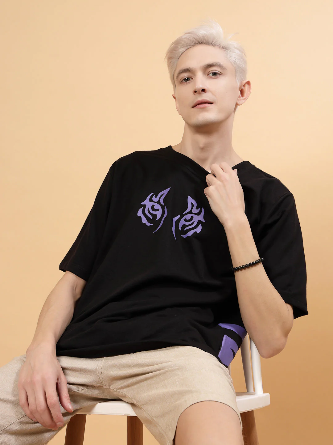 Men Bold Quirky Prints Oversized Terry Tees - Image 5