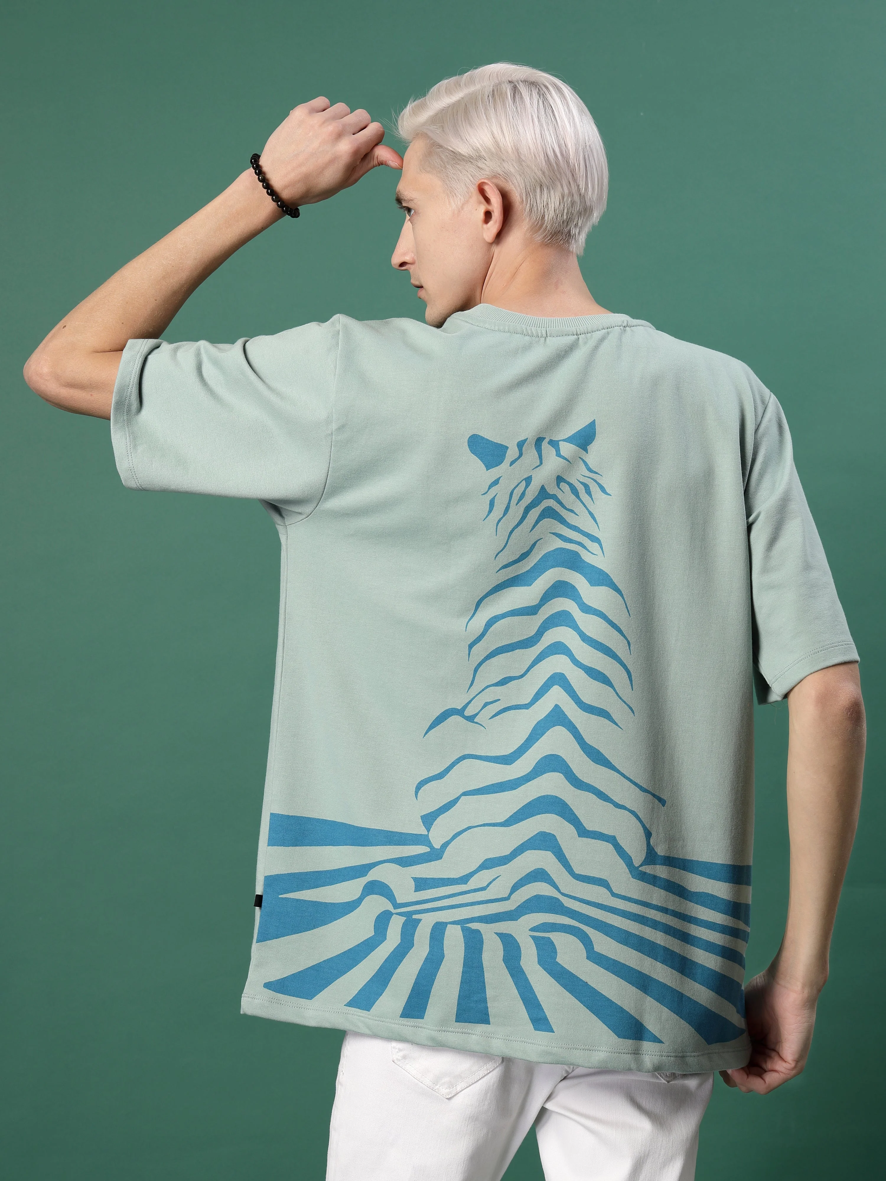 Men Bold Quirky Prints Oversized Terry Tees - Image 2