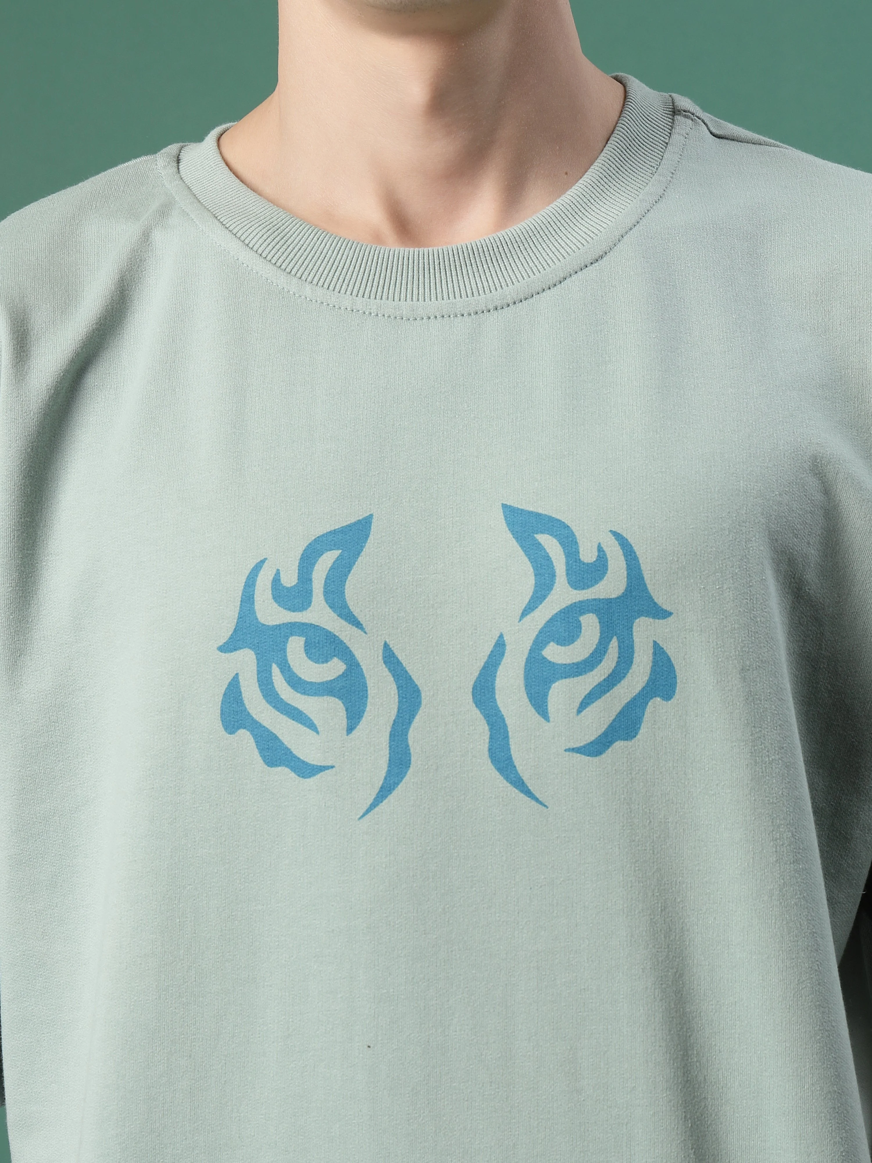 Men Bold Quirky Prints Oversized Terry Tees - Image 3