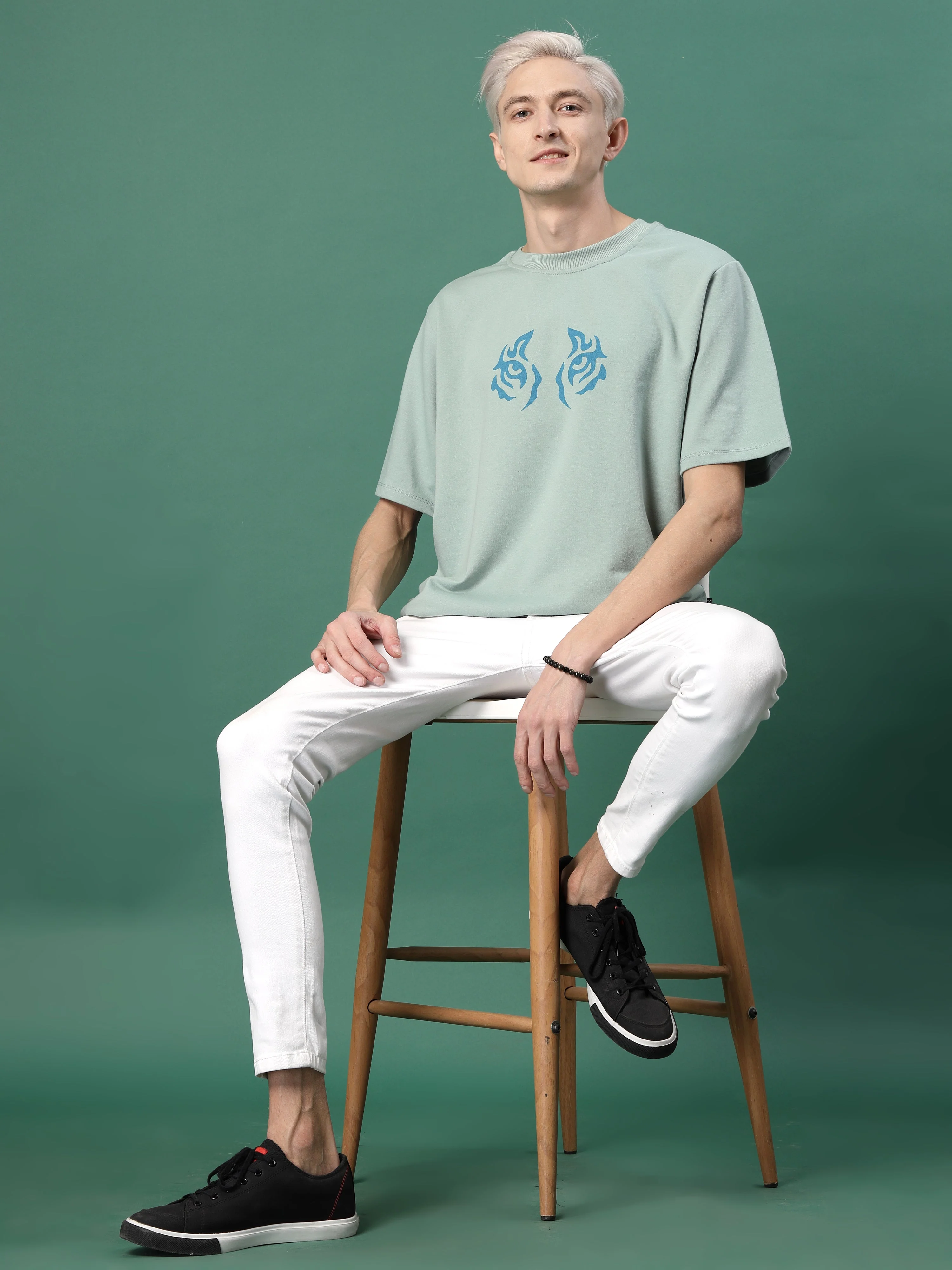 Men Bold Quirky Prints Oversized Terry Tees - Image 4