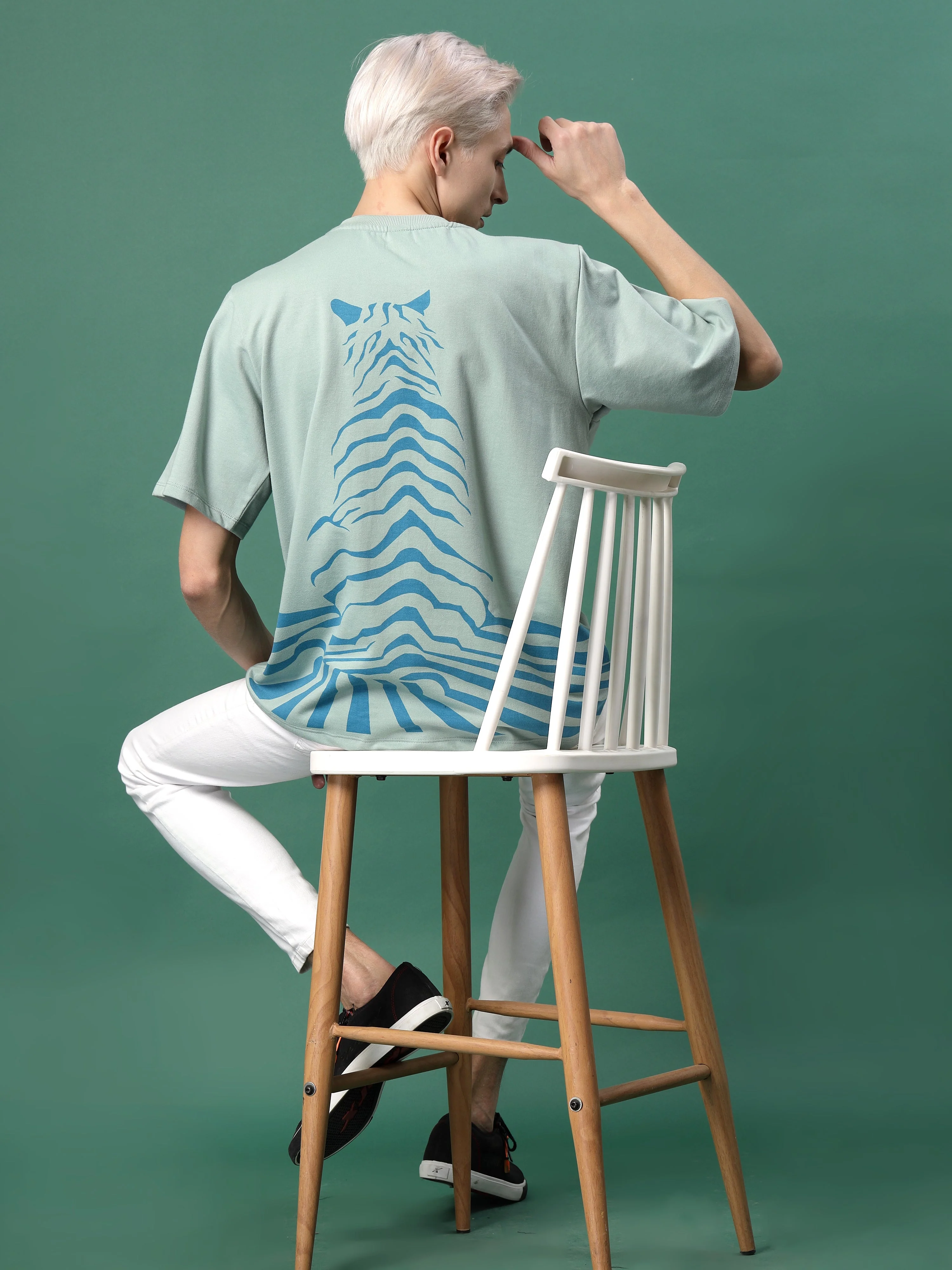 Men Bold Quirky Prints Oversized Terry Tees - Image 5