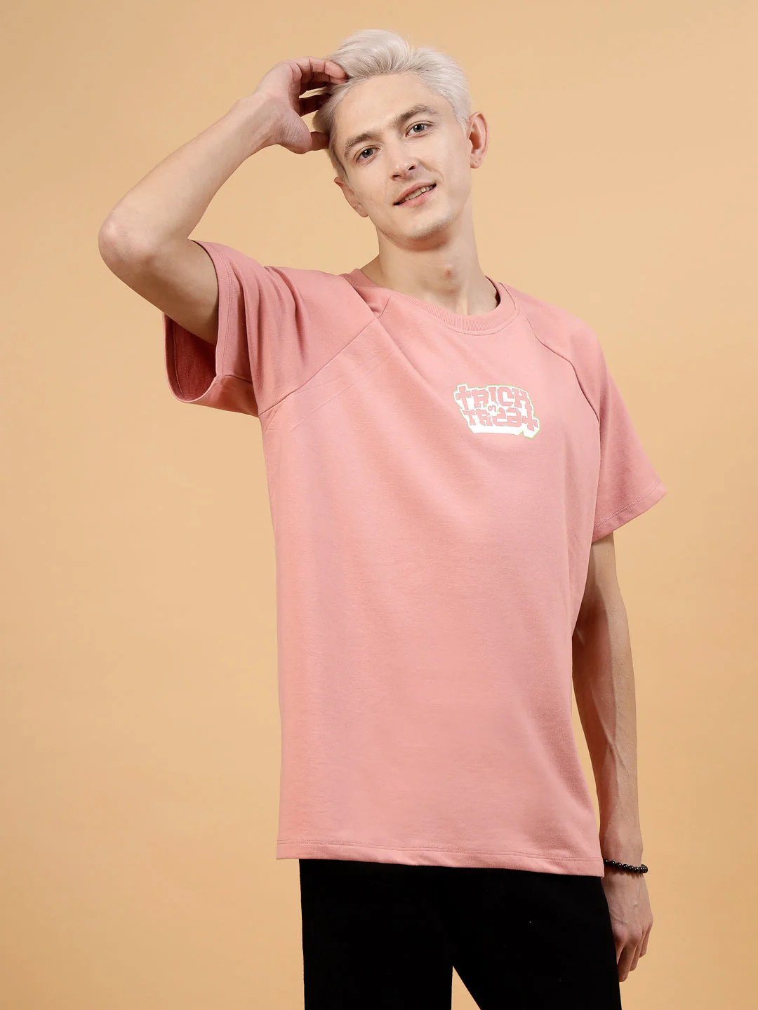 Men Bold Typography On Terry Raglan Sleeves Tees - Image 4