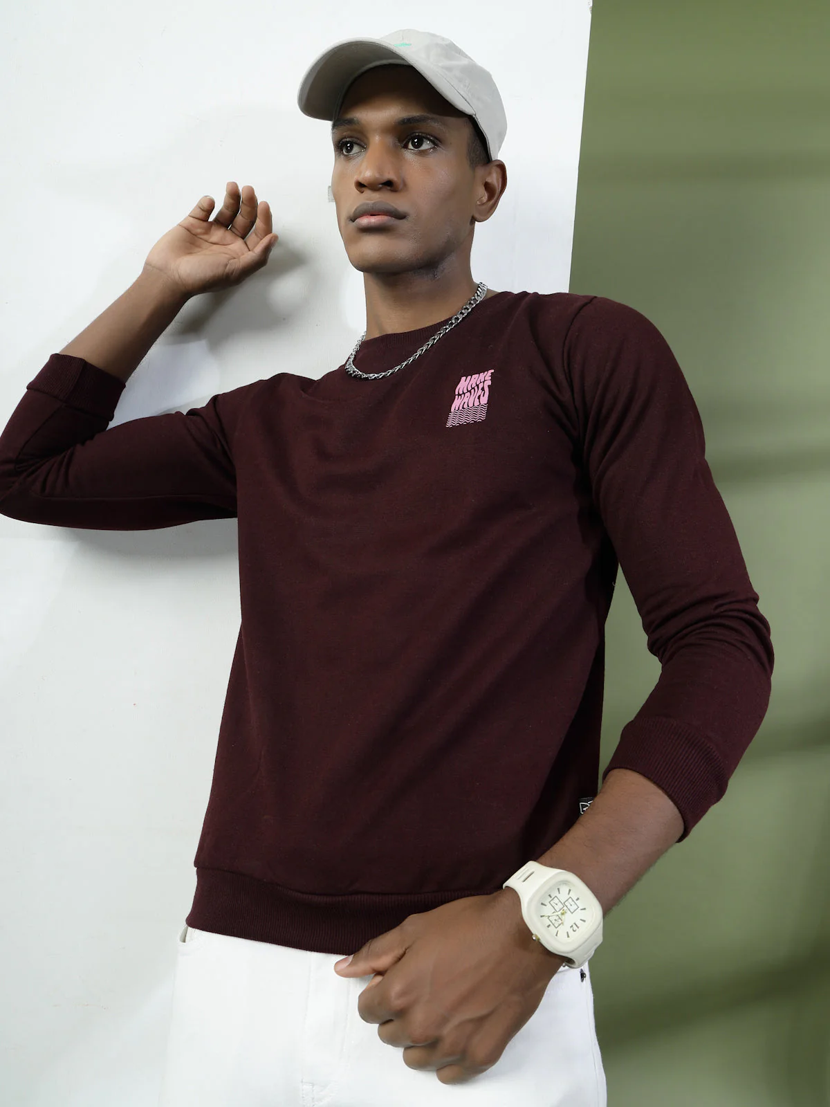 Men Bold Typography Oversized Sweatshirt