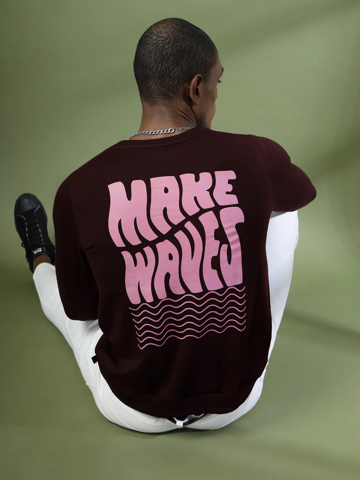 Men Bold Typography Oversized Sweatshirt - Image 2