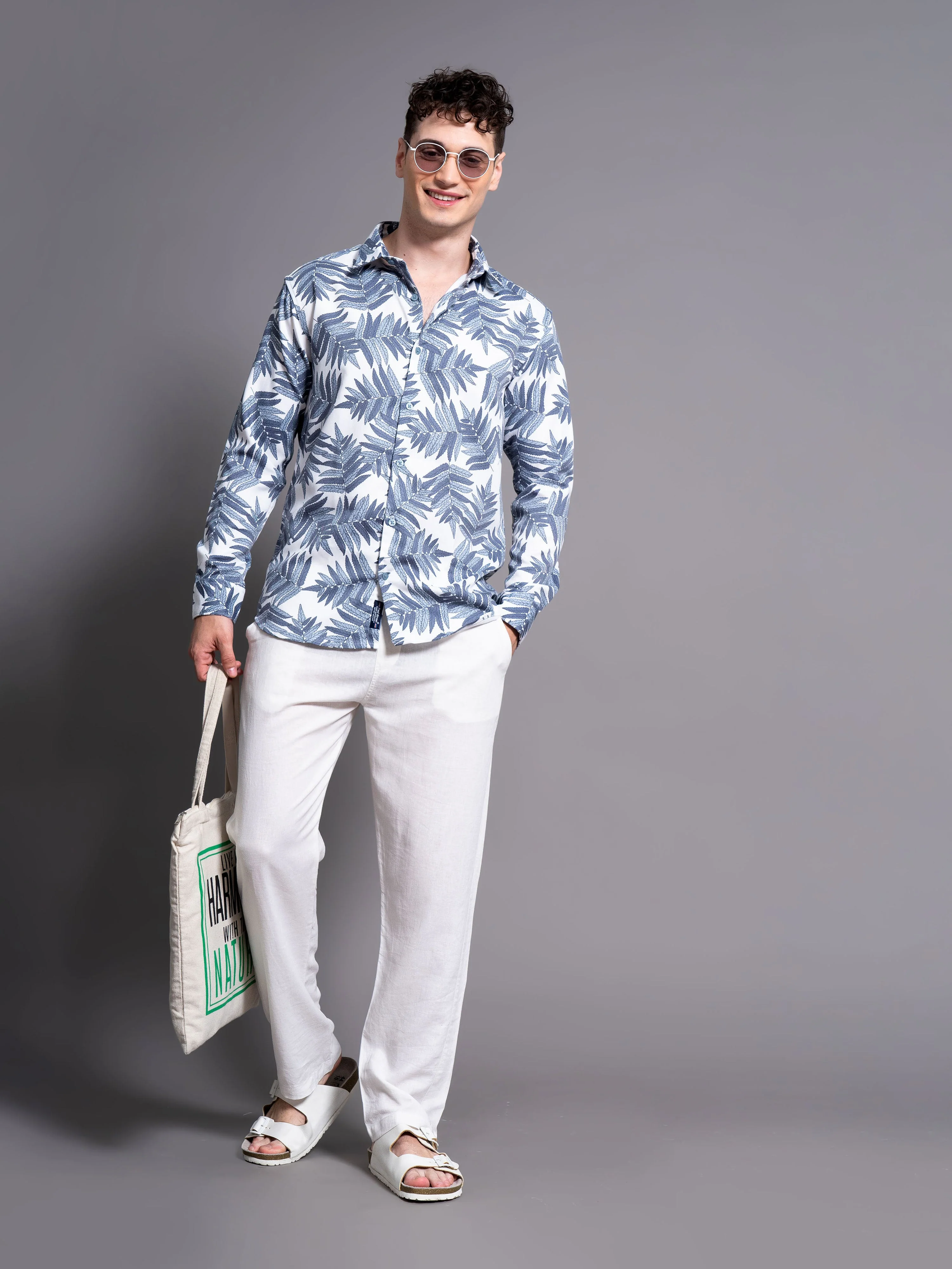 Men Bossa Green Floral Shirt - Image 6