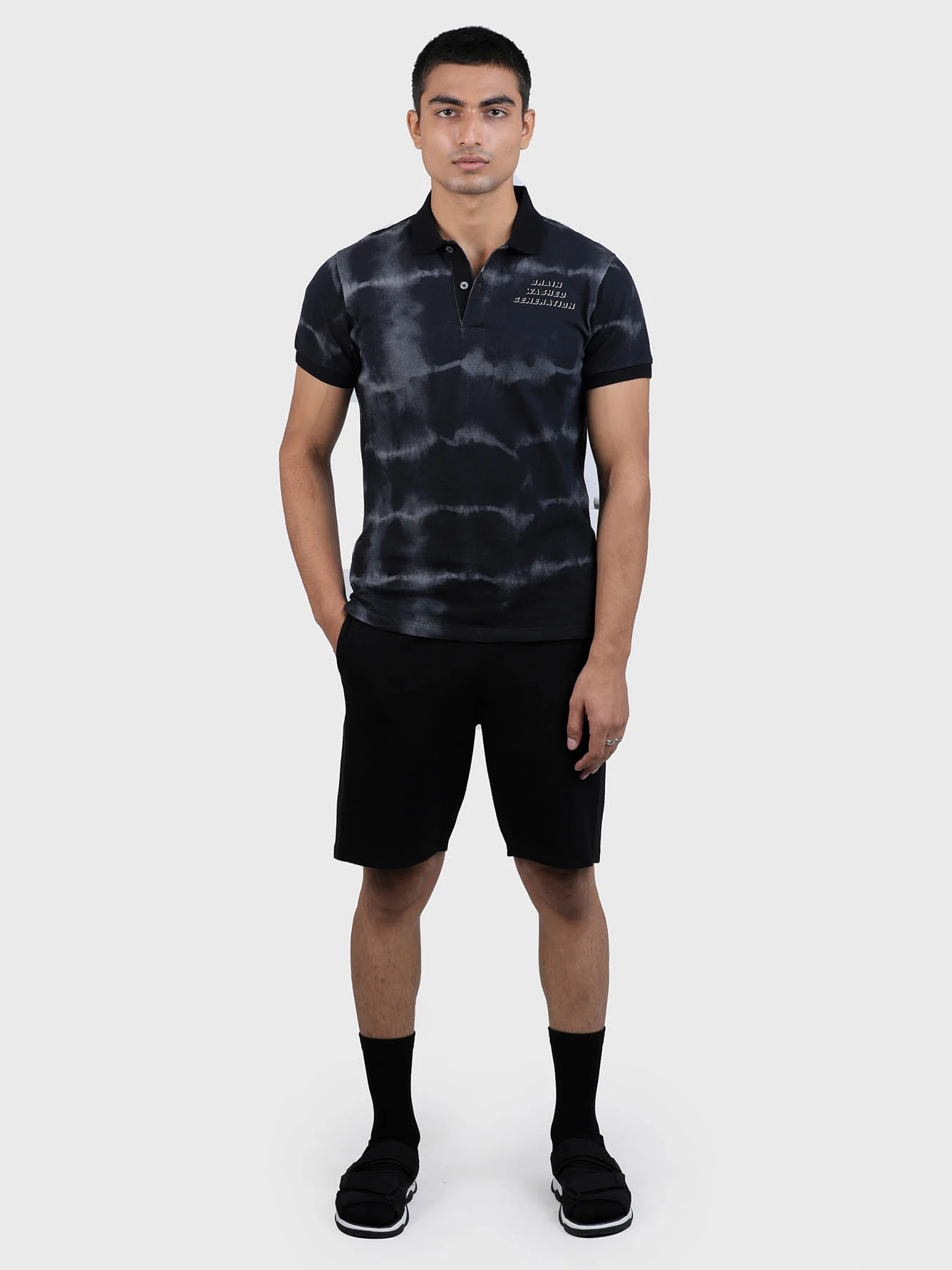 Men Embroidered Tie Dye Polo - Image 6