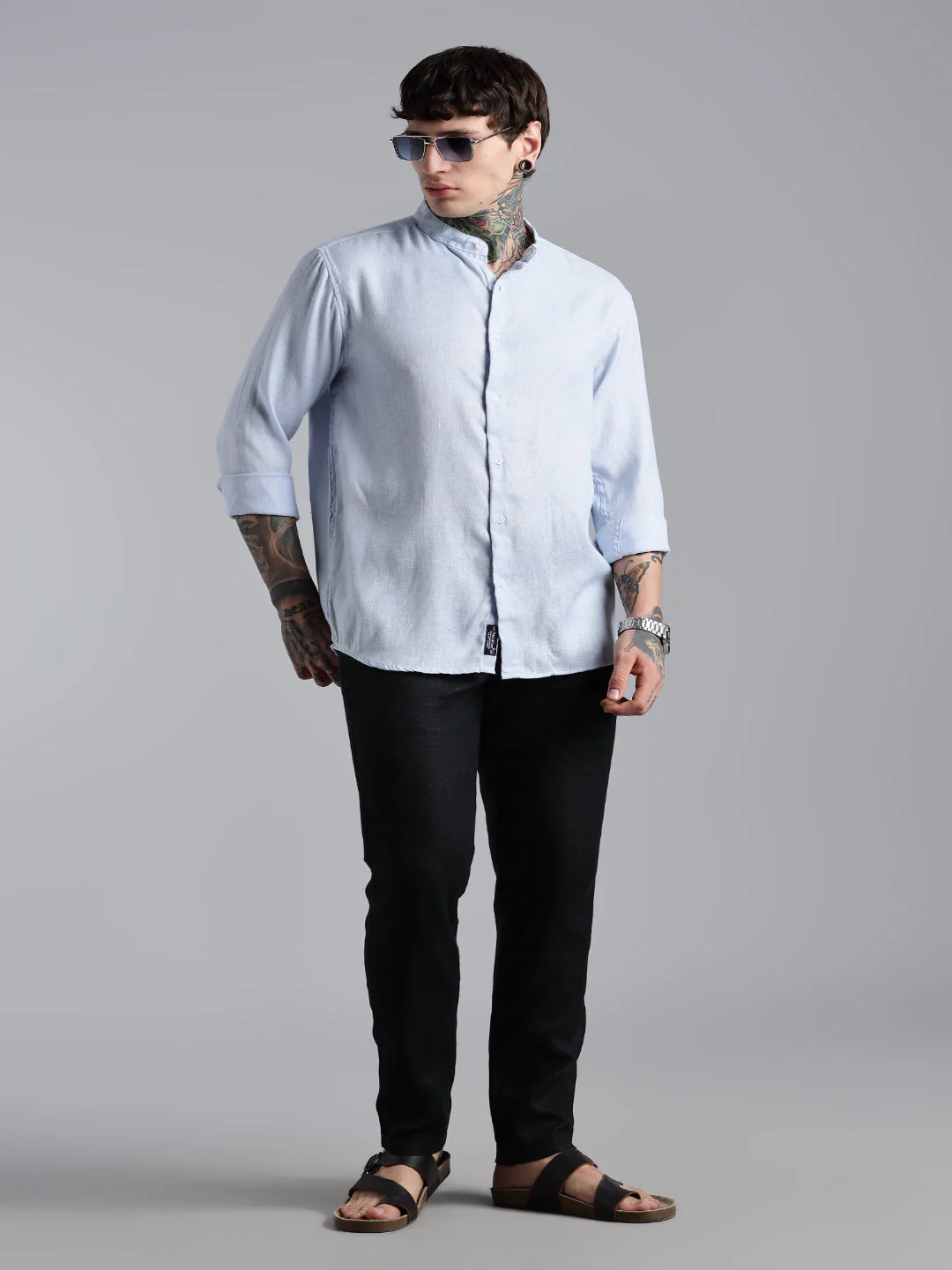 Men Breezy Beige Linen Shirt - Image 7