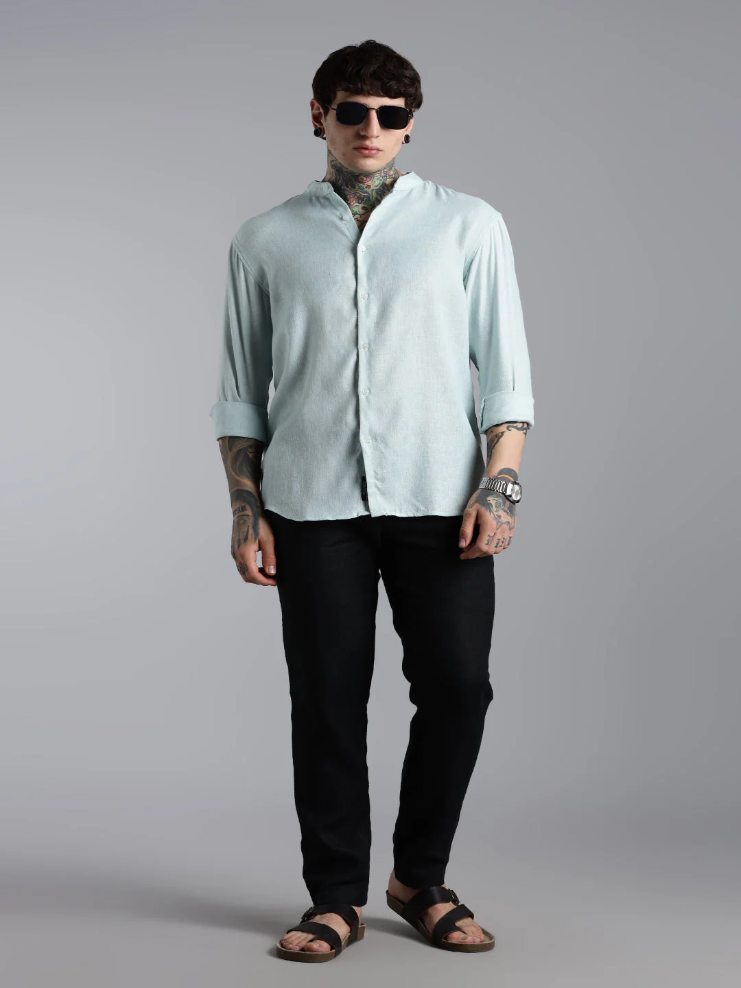 Men Breezy Pink Linen Shirt - Image 7