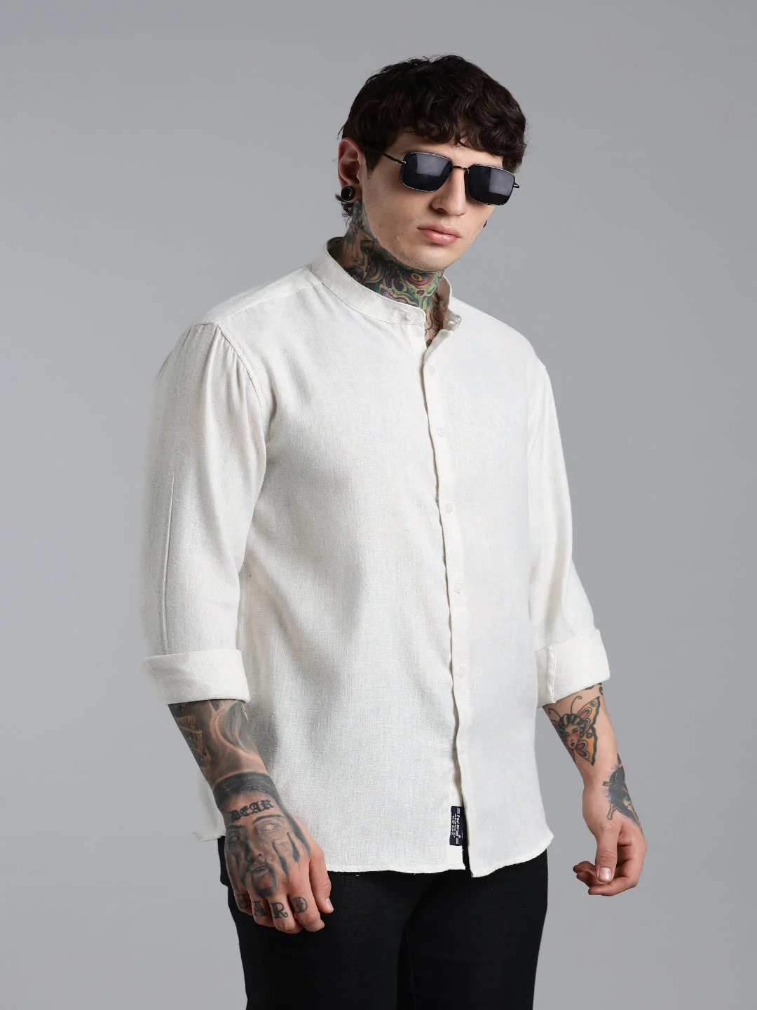 Men Breezy White Linen Shirt - Image 6
