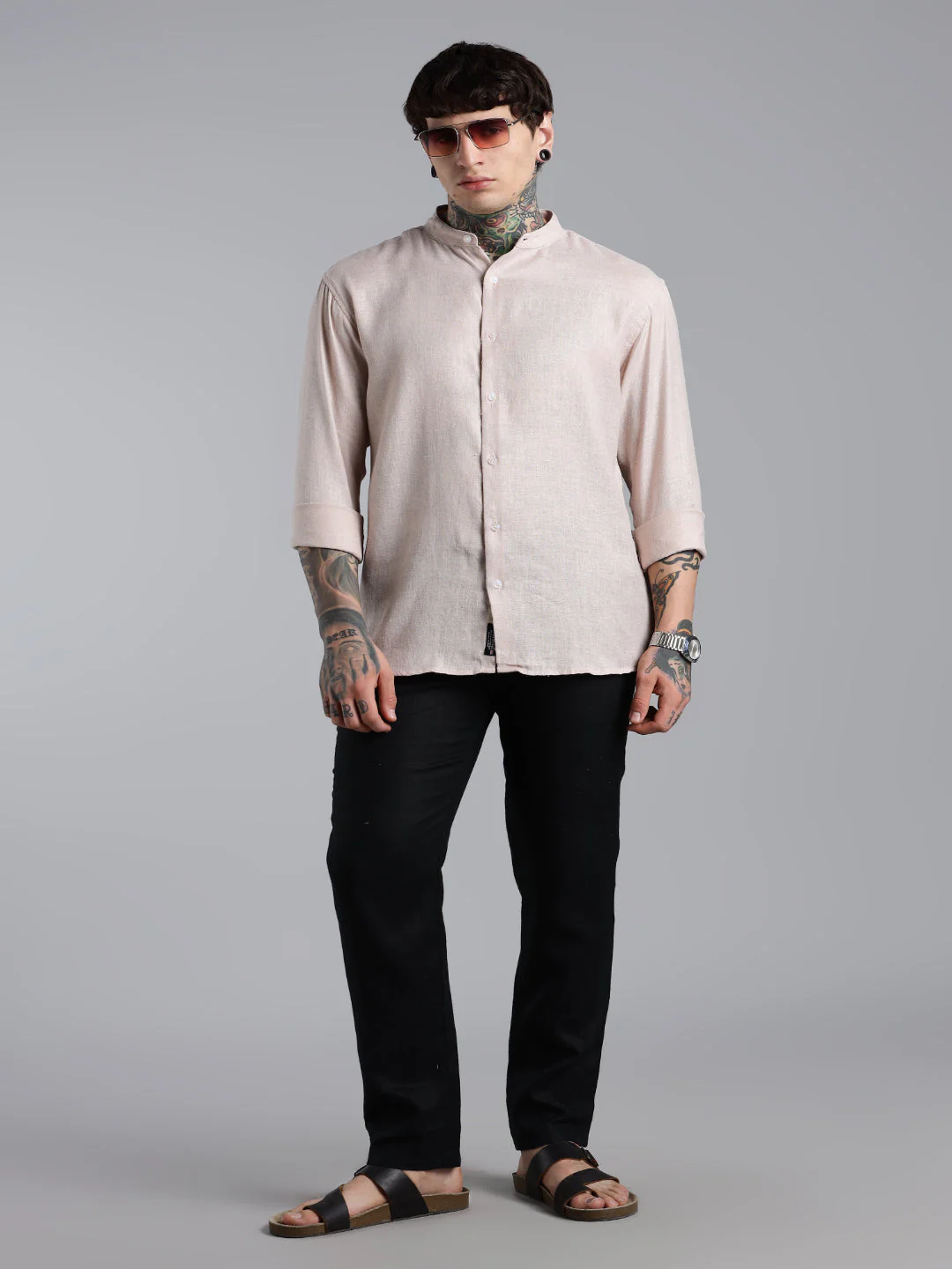 Men Breezy White Linen Shirt - Image 7