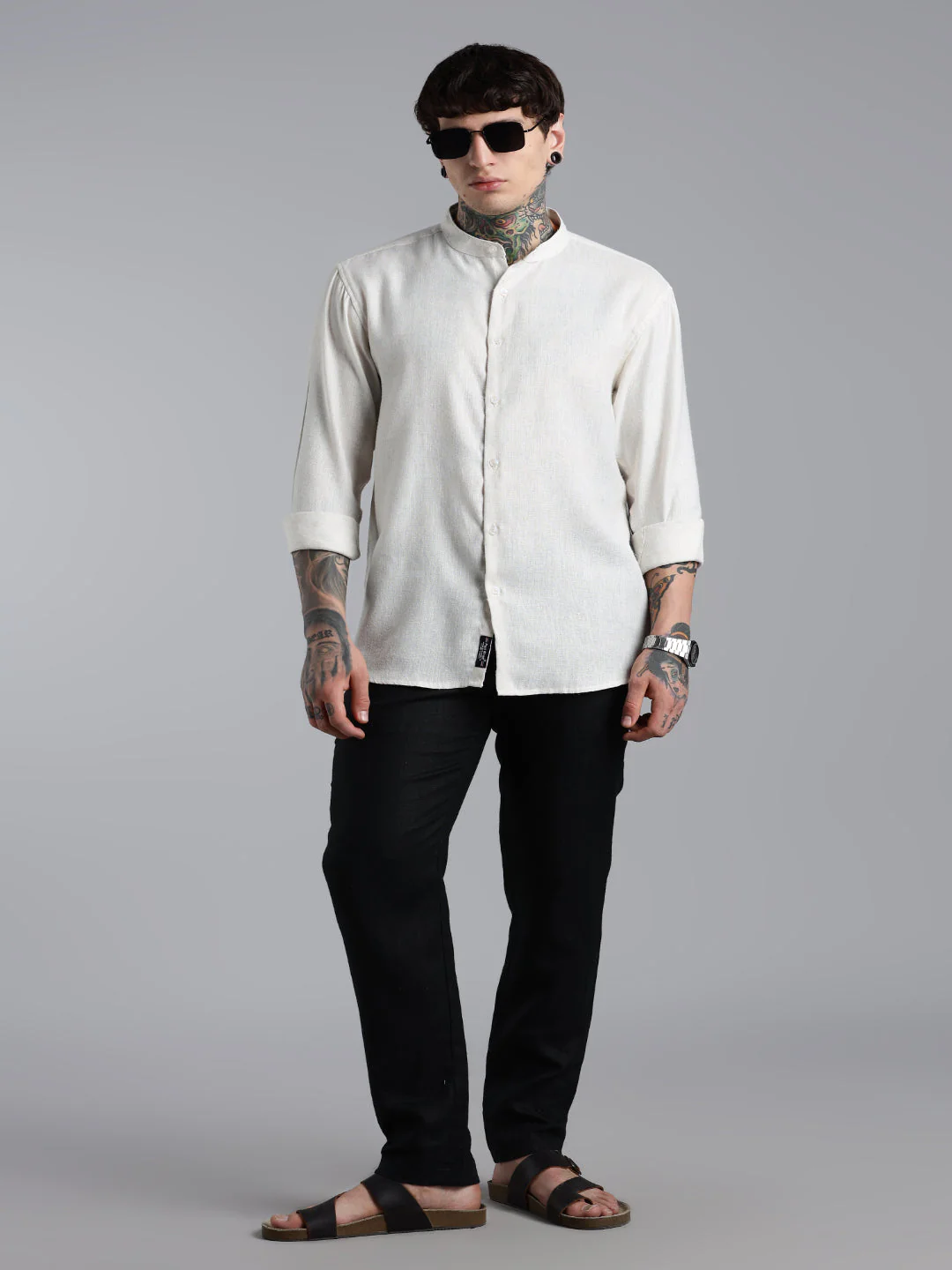 Men Breezy Yellow Linen Shirt - Image 7