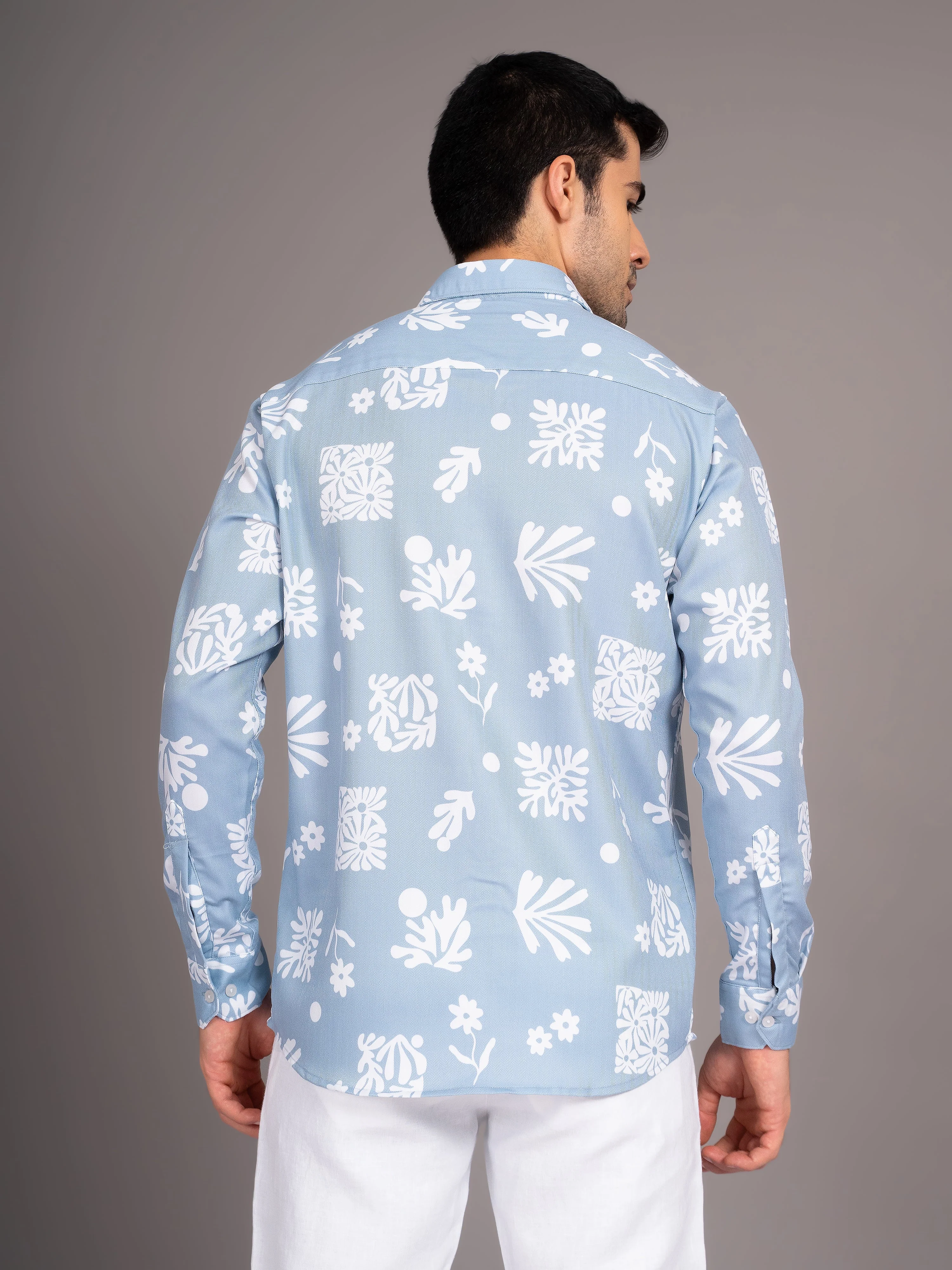 Men Briar Blue Floral Shirt - Image 3