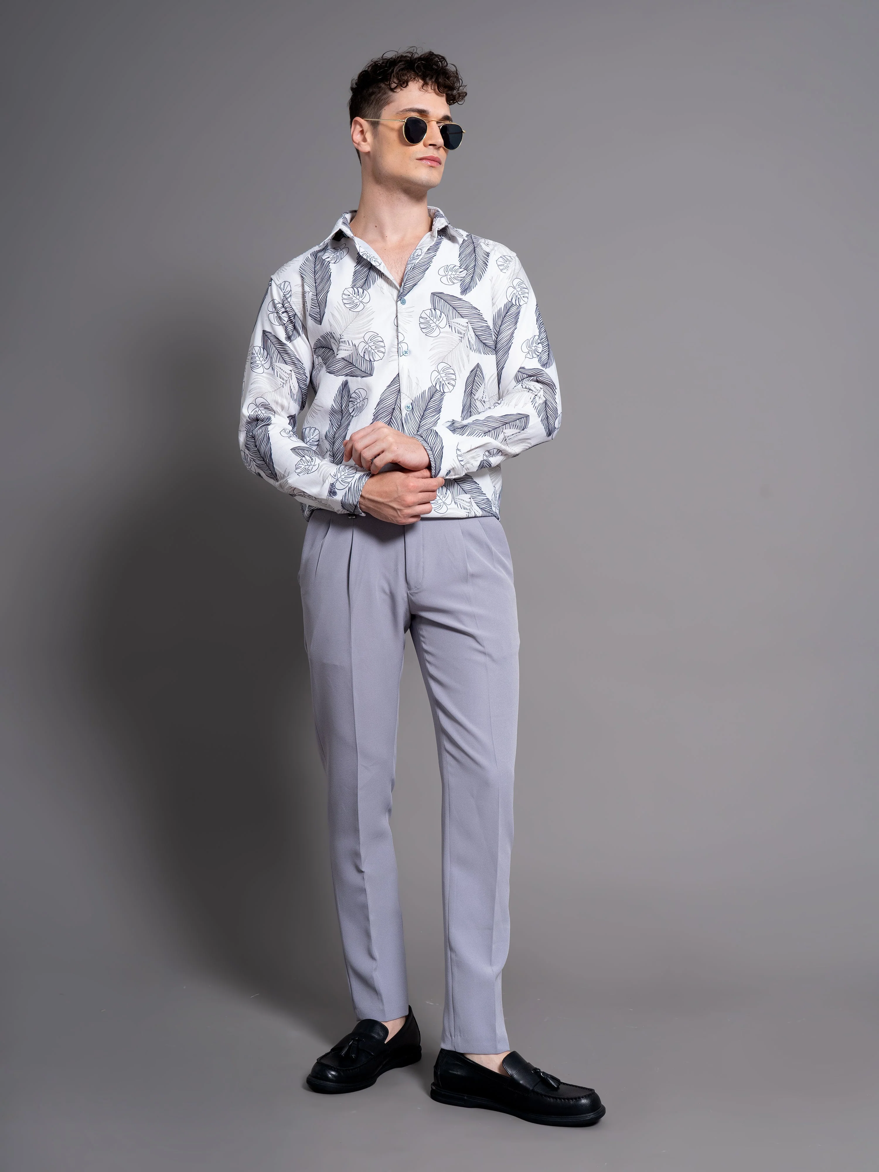 Men Brine White Floral Shirt - Image 6