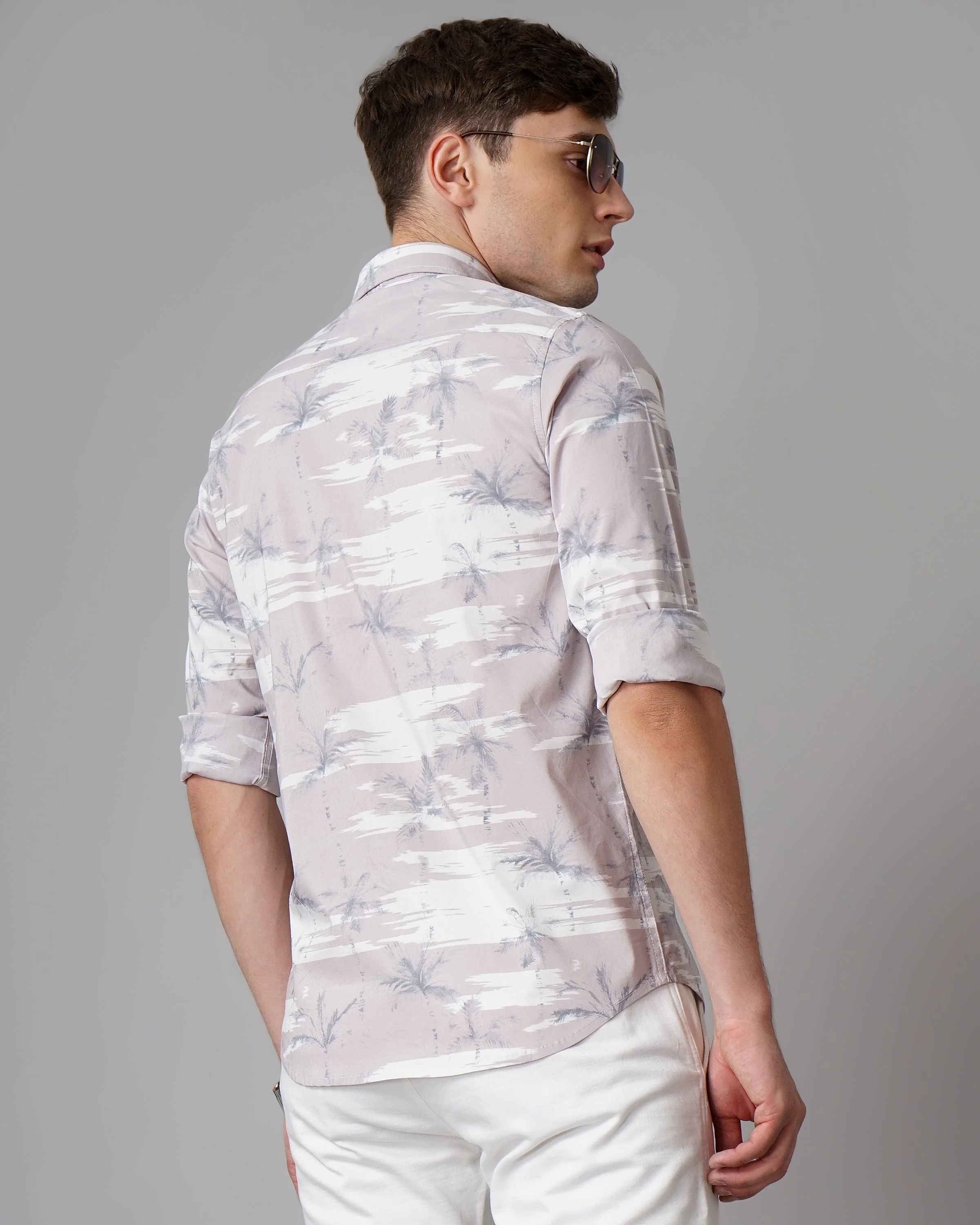 Men Brio Mauve Floral Shirt - Image 3