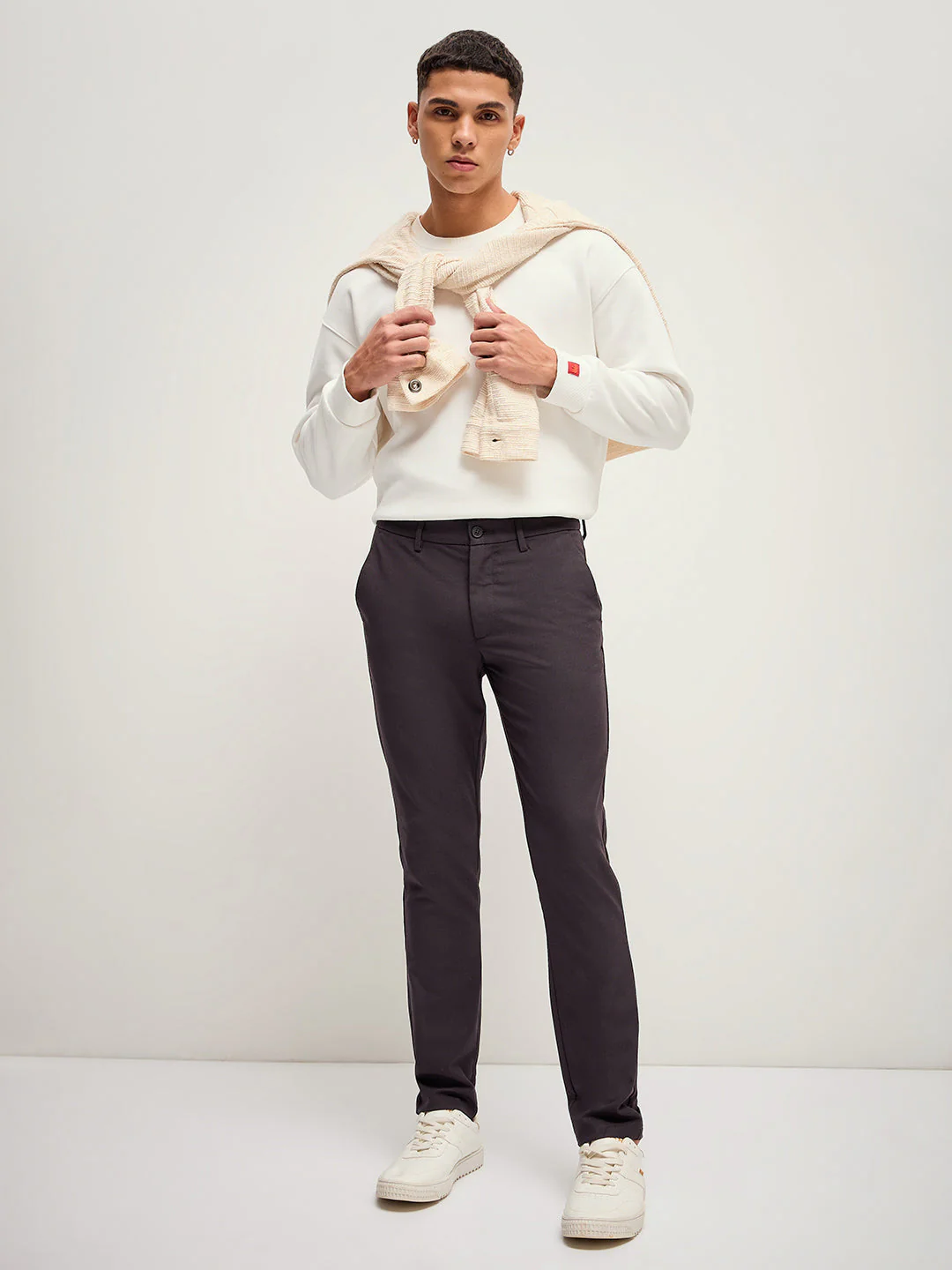 Men Brown 4 Way Stretch Formal Trouser - Image 4