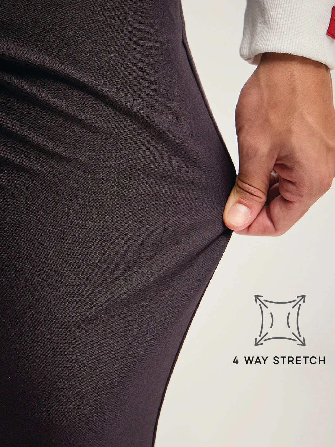 Men Brown 4 Way Stretch Formal Trouser - Image 5