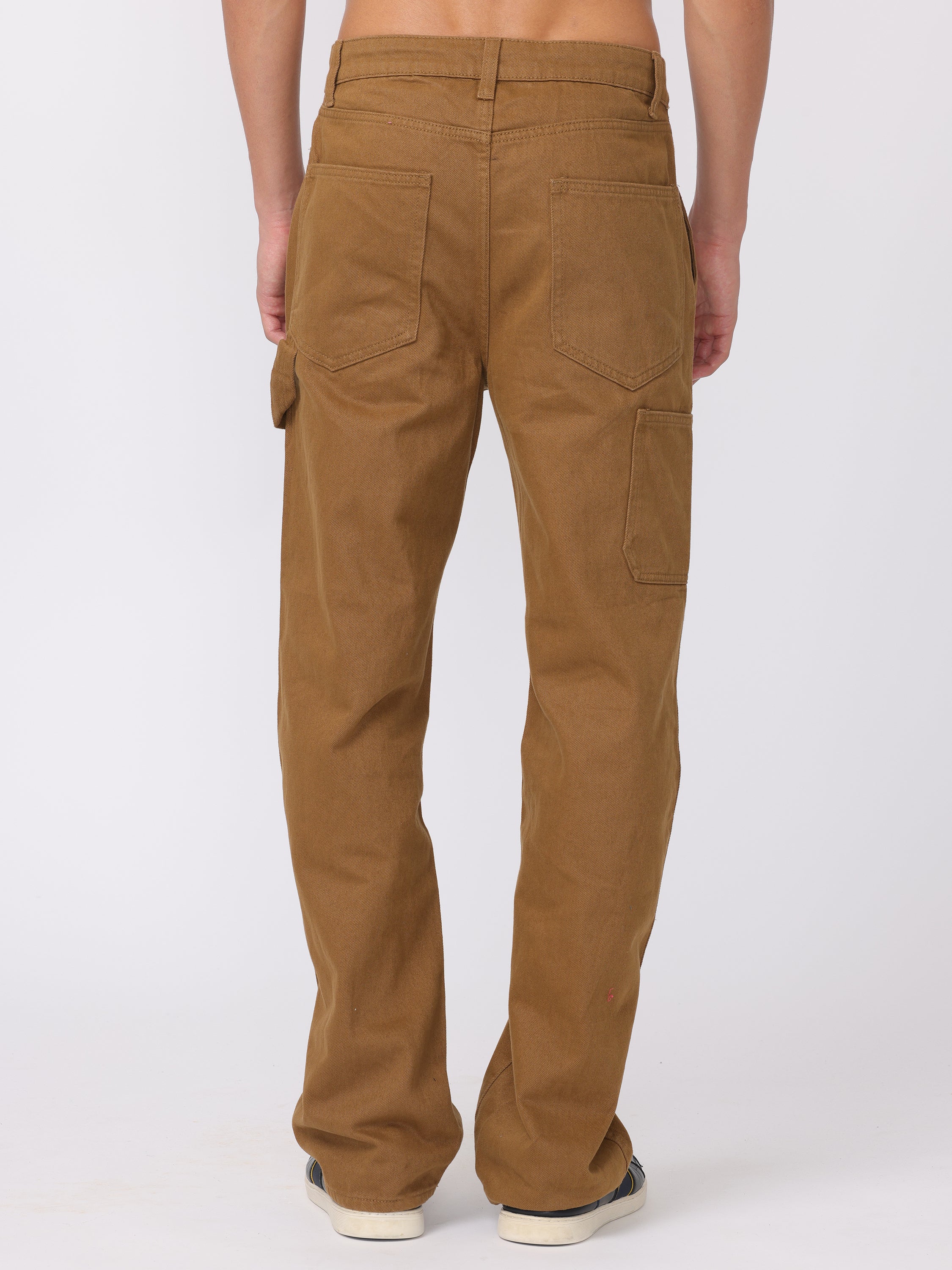 Men Brown Baggy Fit Carpenter Pants - Image 2