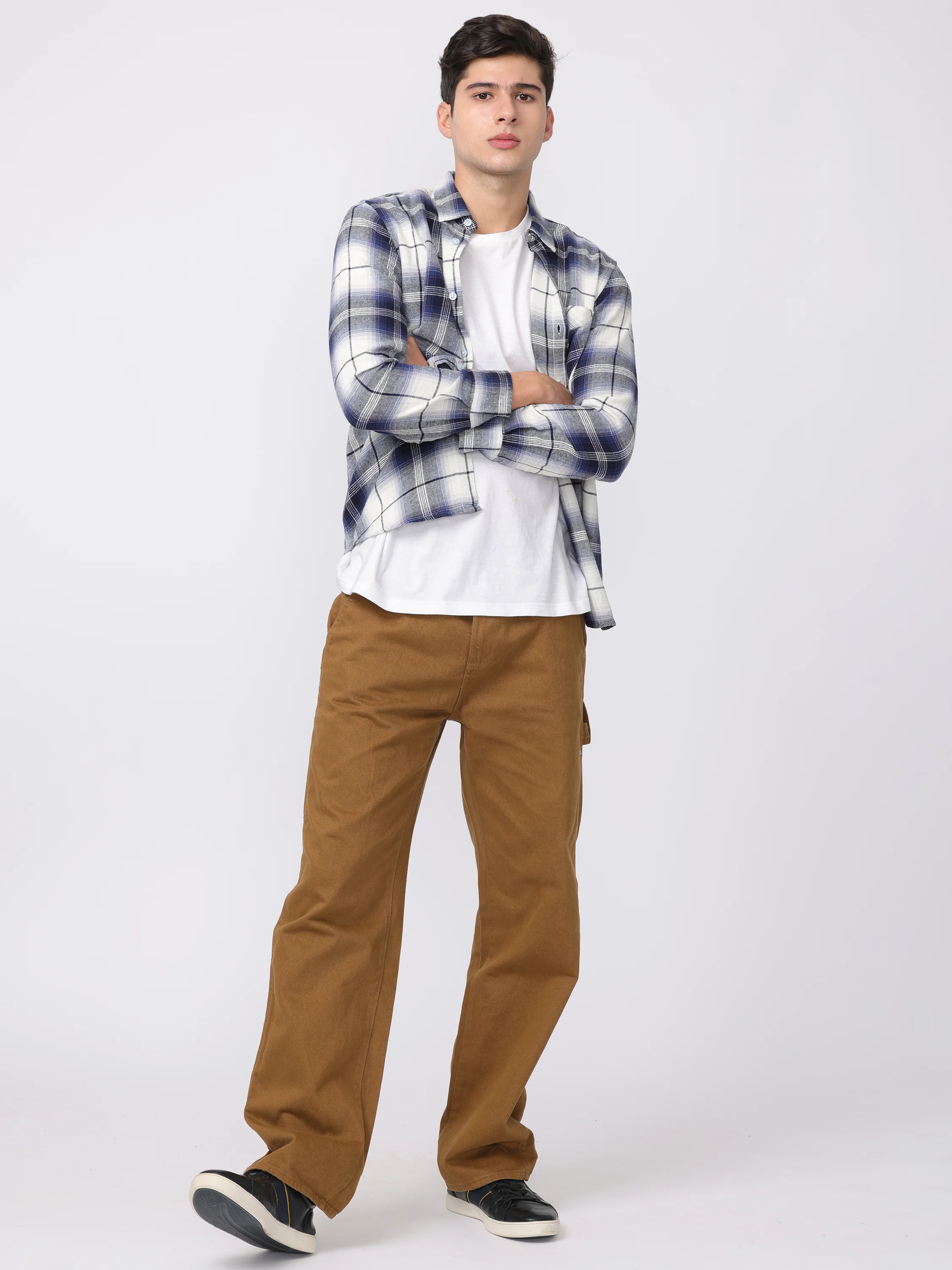Men Brown Baggy Fit Carpenter Pants - Image 3