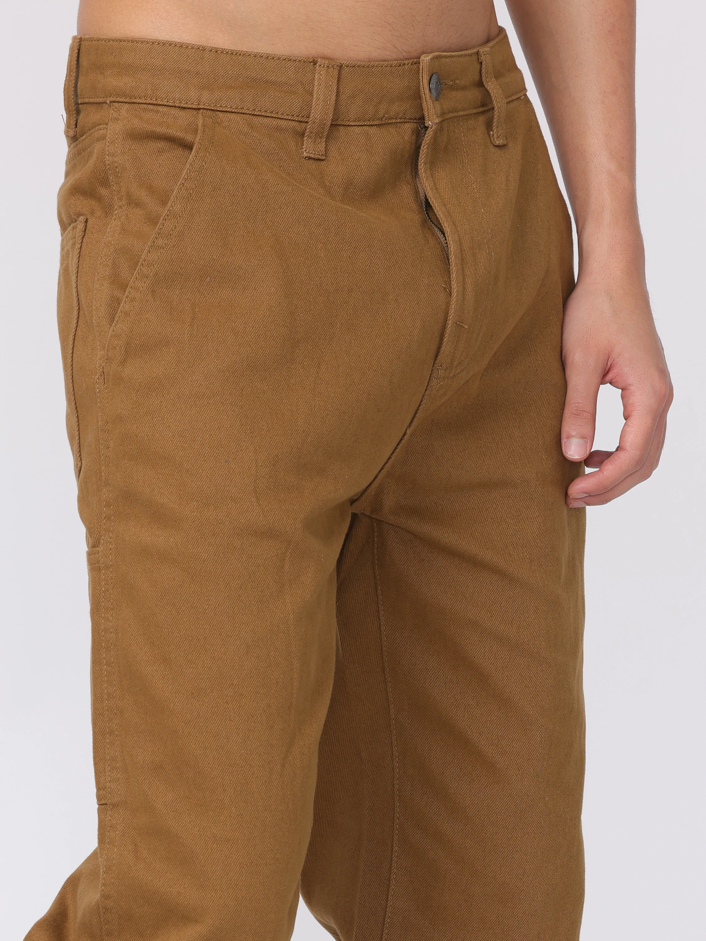 Men Brown Baggy Fit Carpenter Pants - Image 6