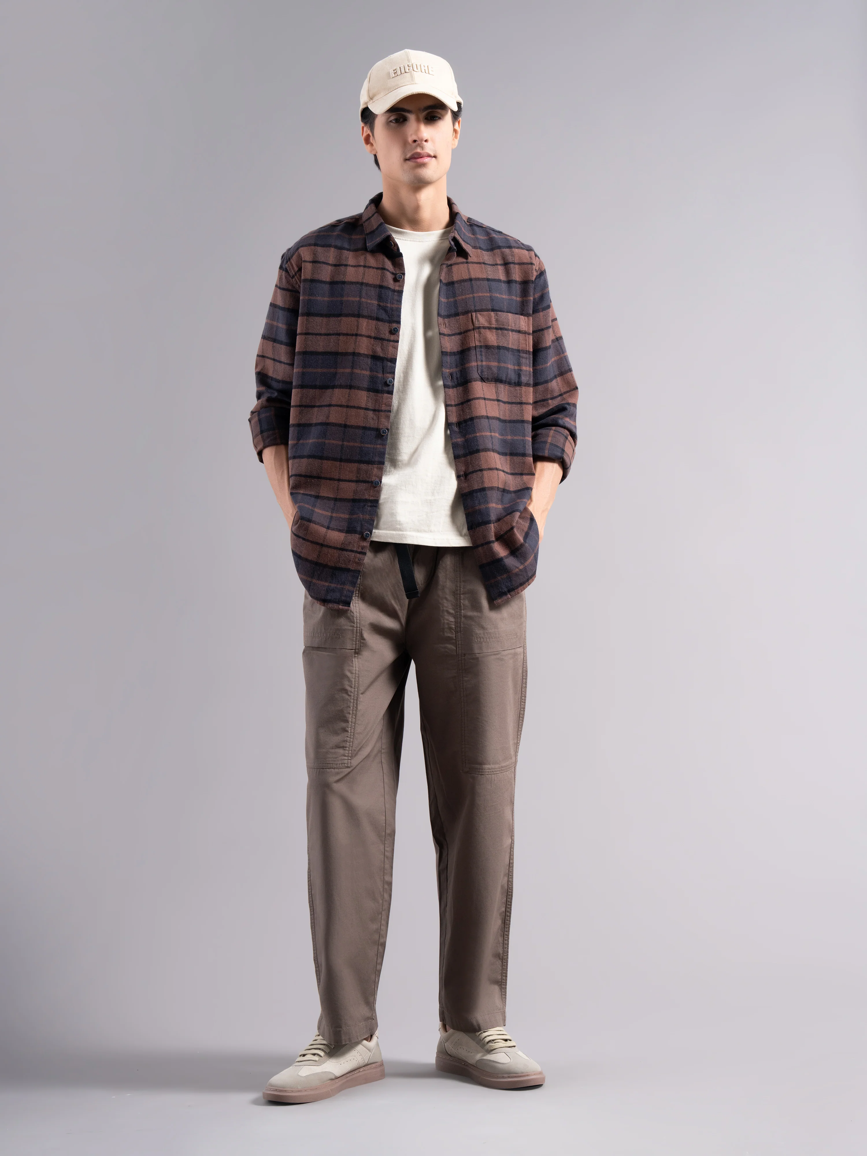 Men Brown Buckle Waist Trousers - Image 7