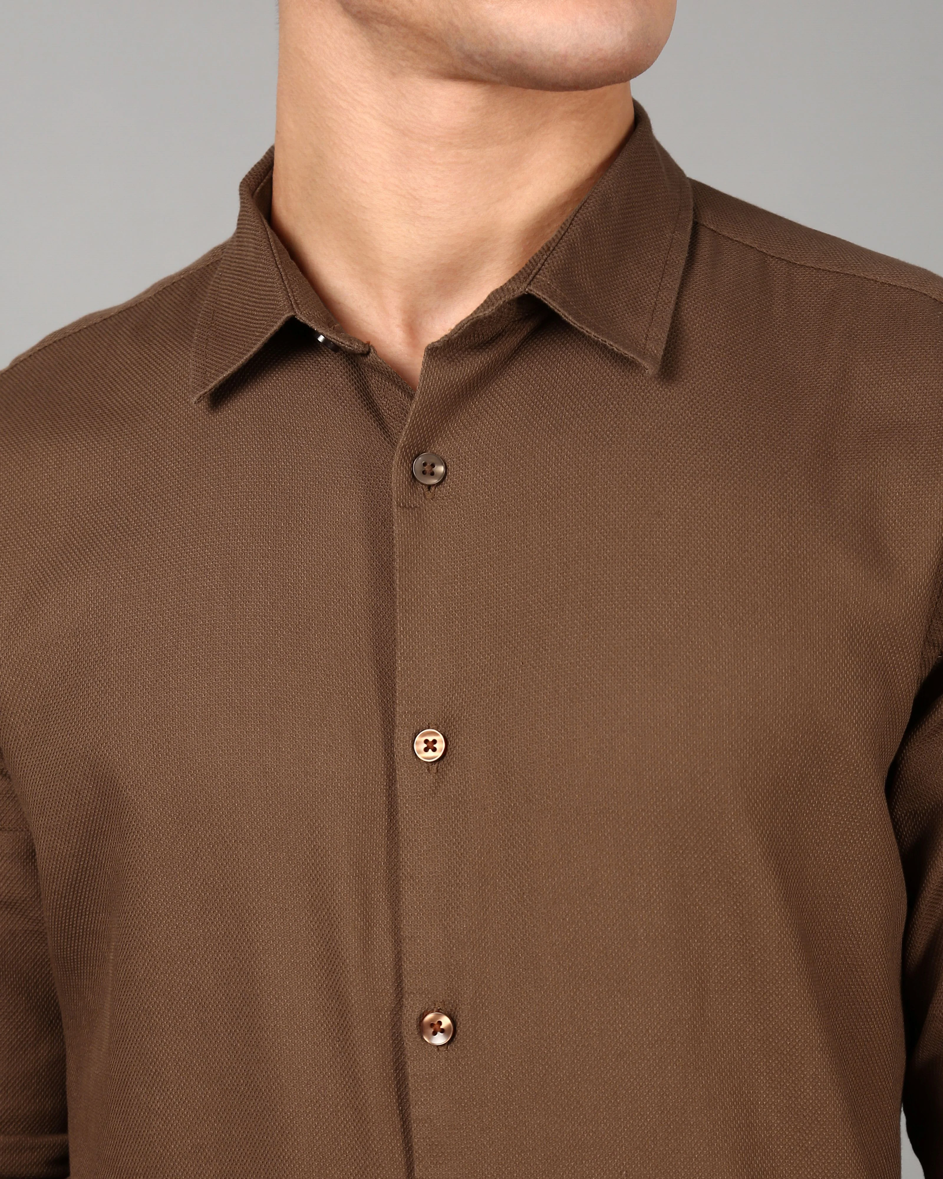 Men Brown Casual Shirt - Image 6