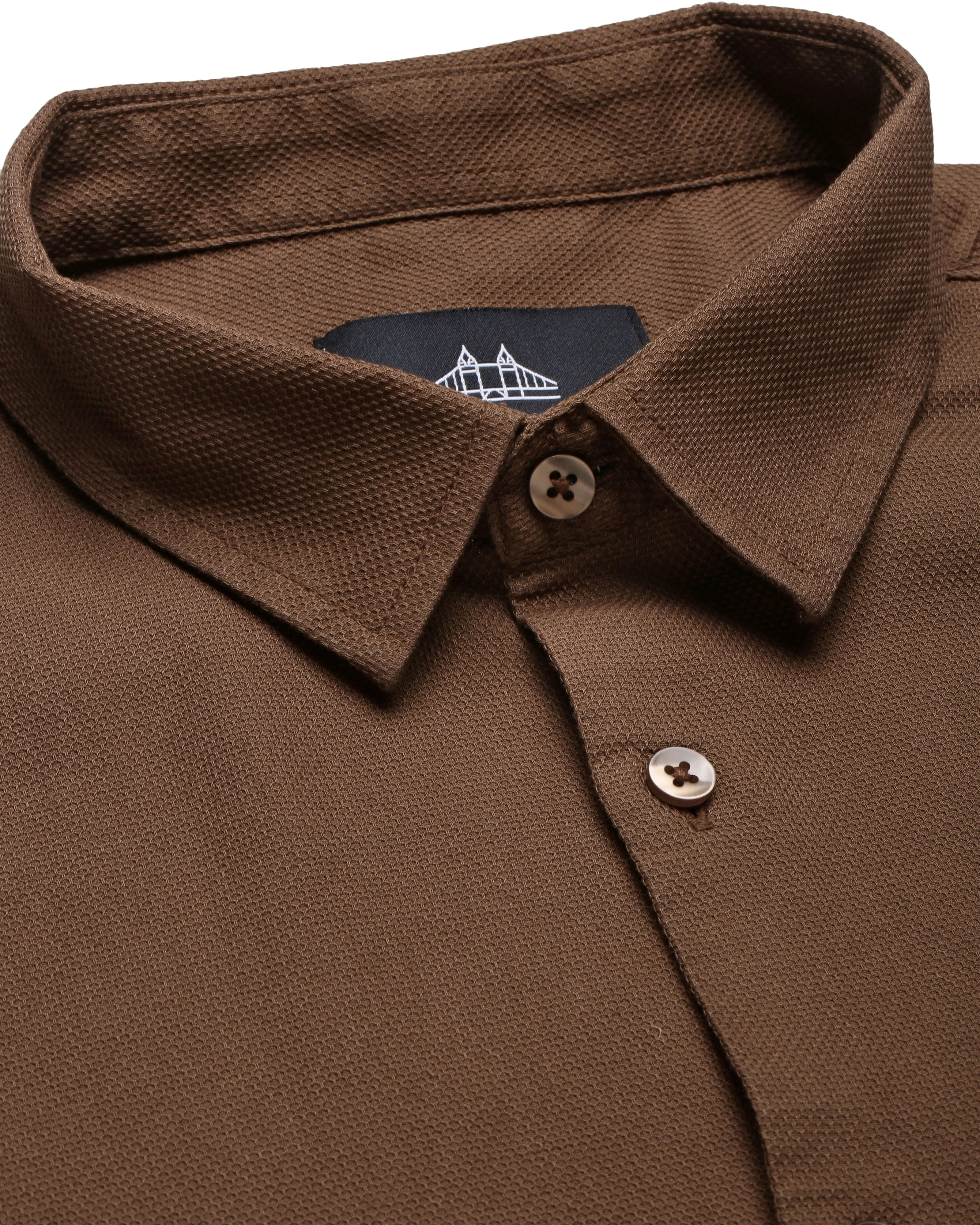 Men Brown Casual Shirt - Image 7