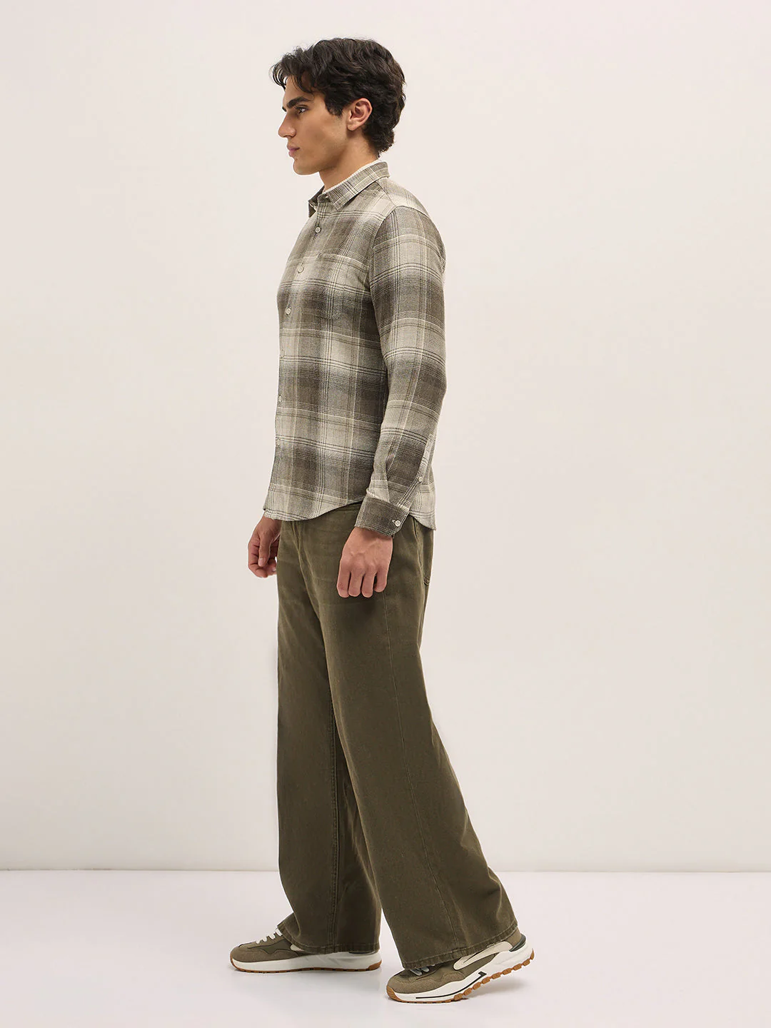 Men Brown Casual Shirt - Image 3