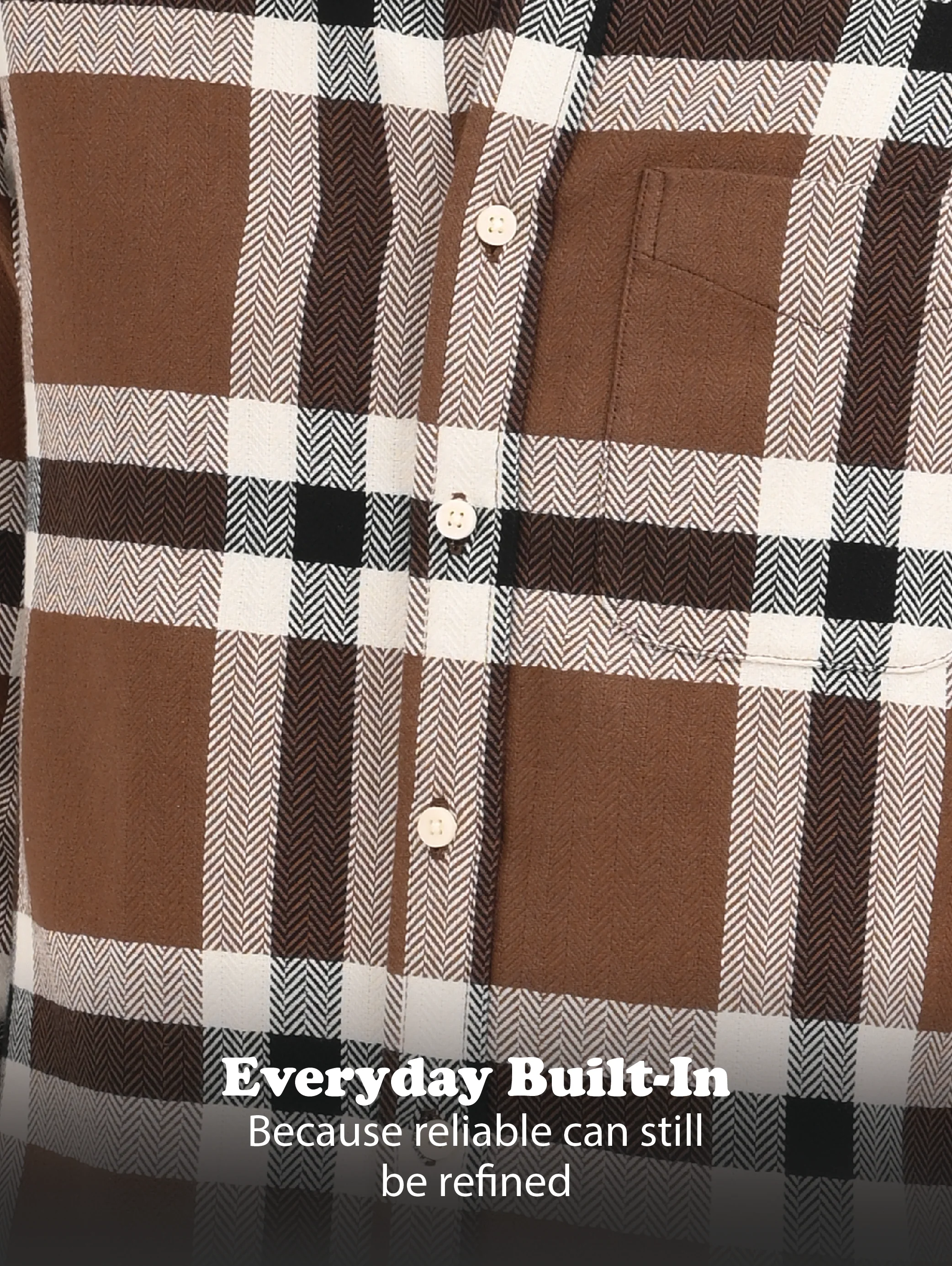 Men Brown Check Shirt - Image 16