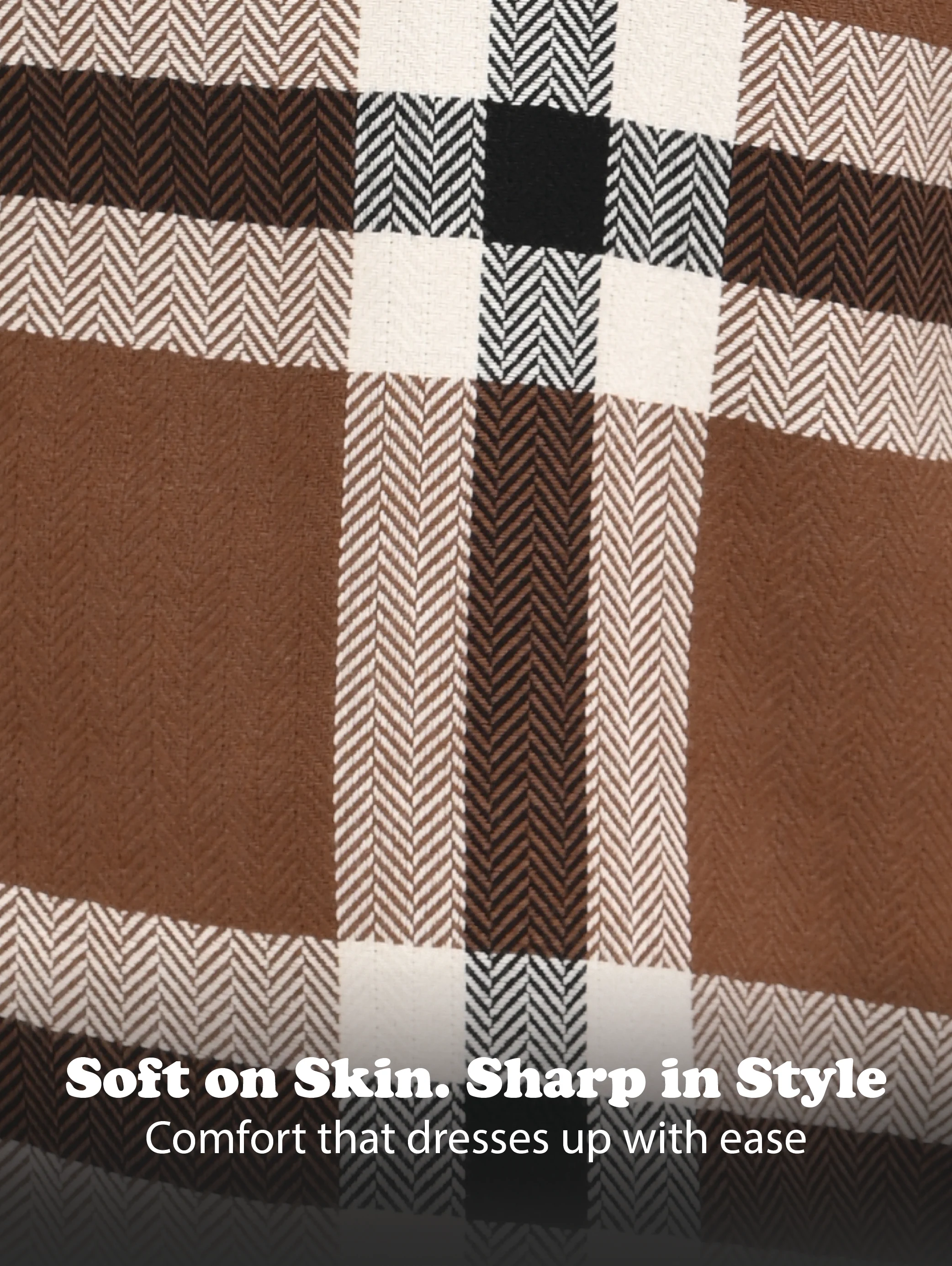 Men Brown Check Shirt - Image 17