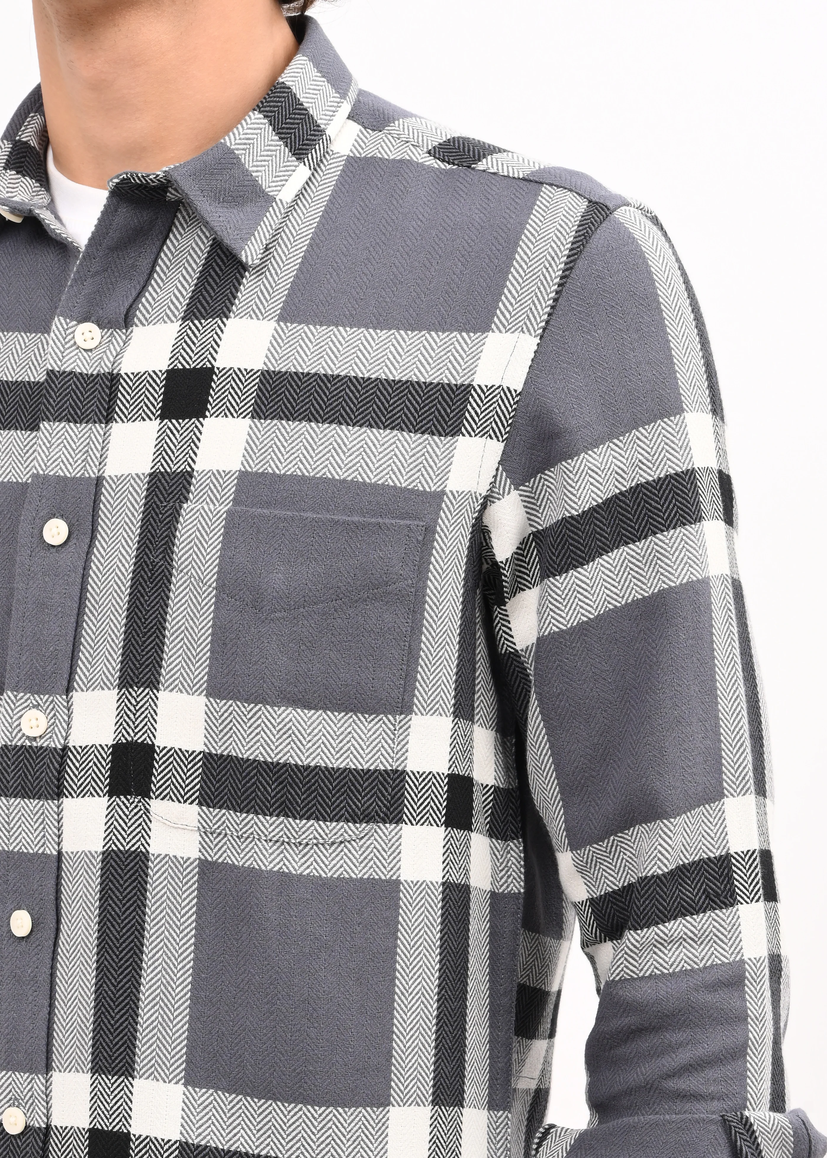 Men Black Checked Shirt - Image 2