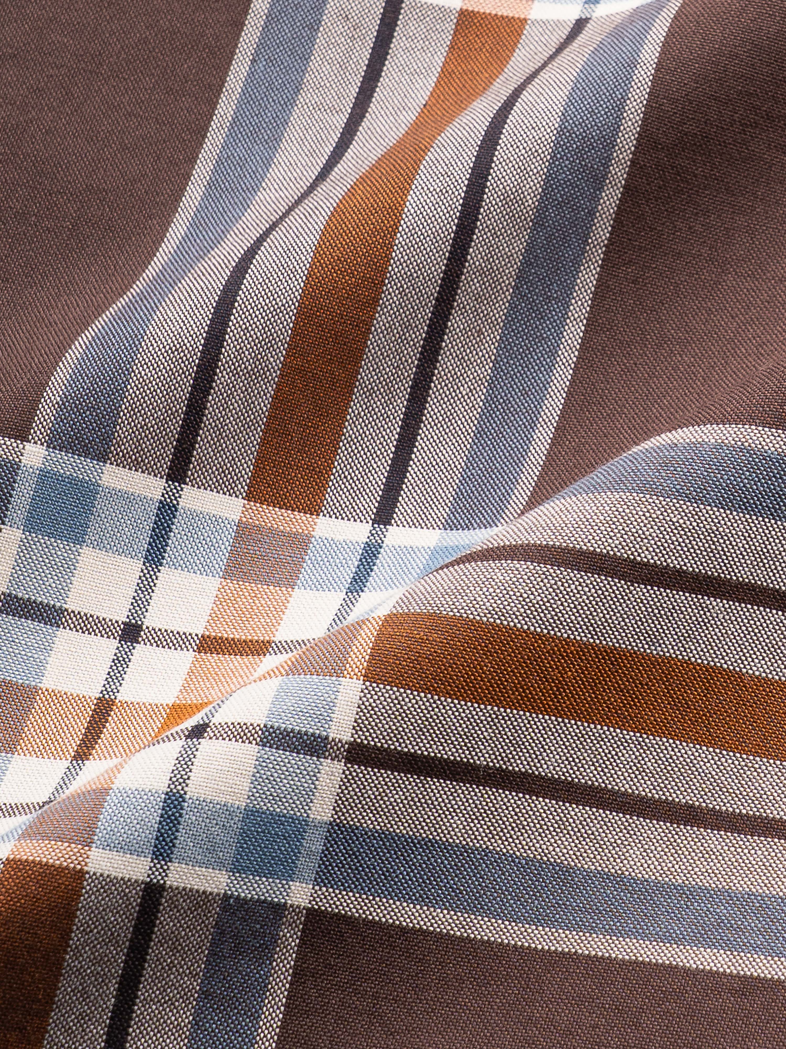 Men Brown Checked Shirt - Image 8