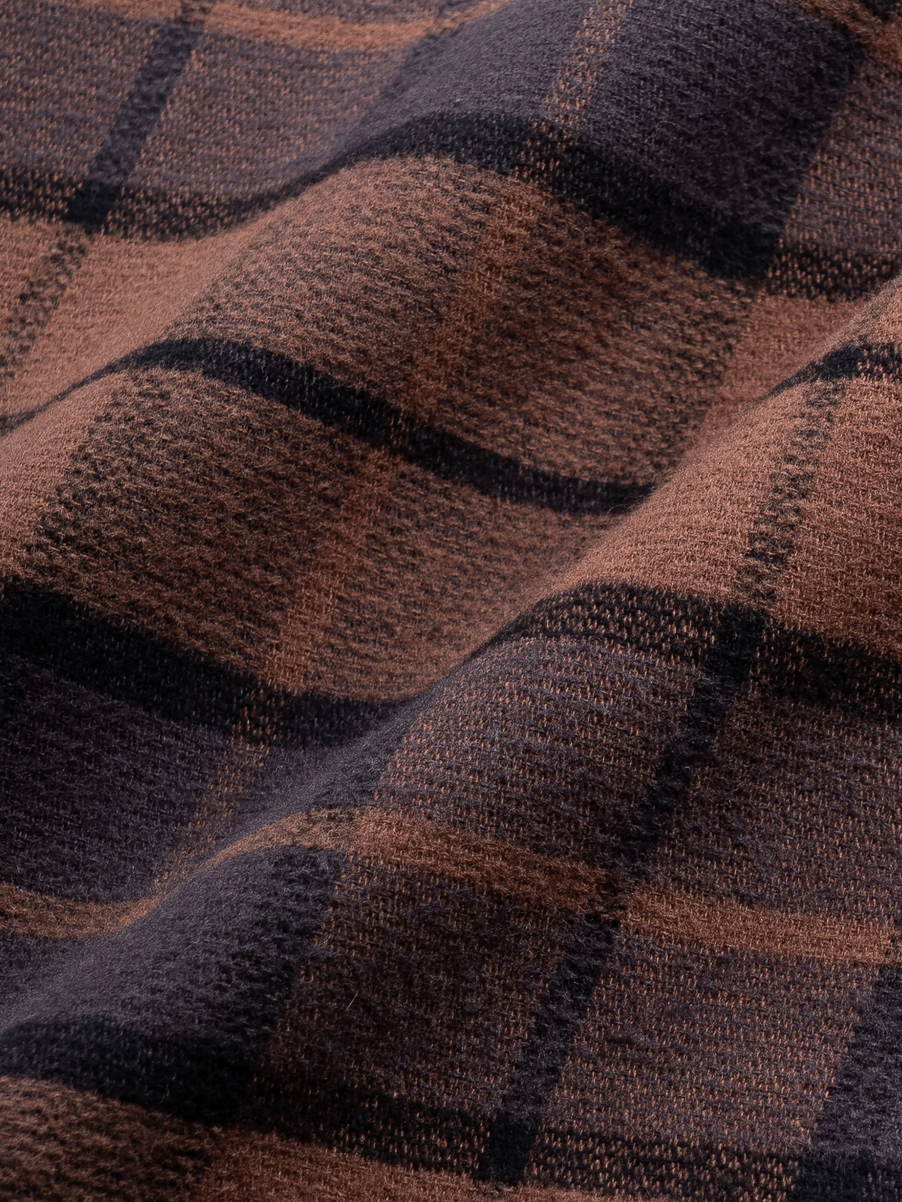 Men Brown Checked Shirt - Image 8