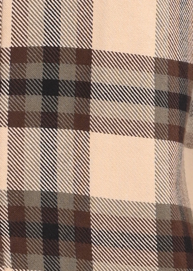 Men Brown Classic Checked Shirt - Image 6