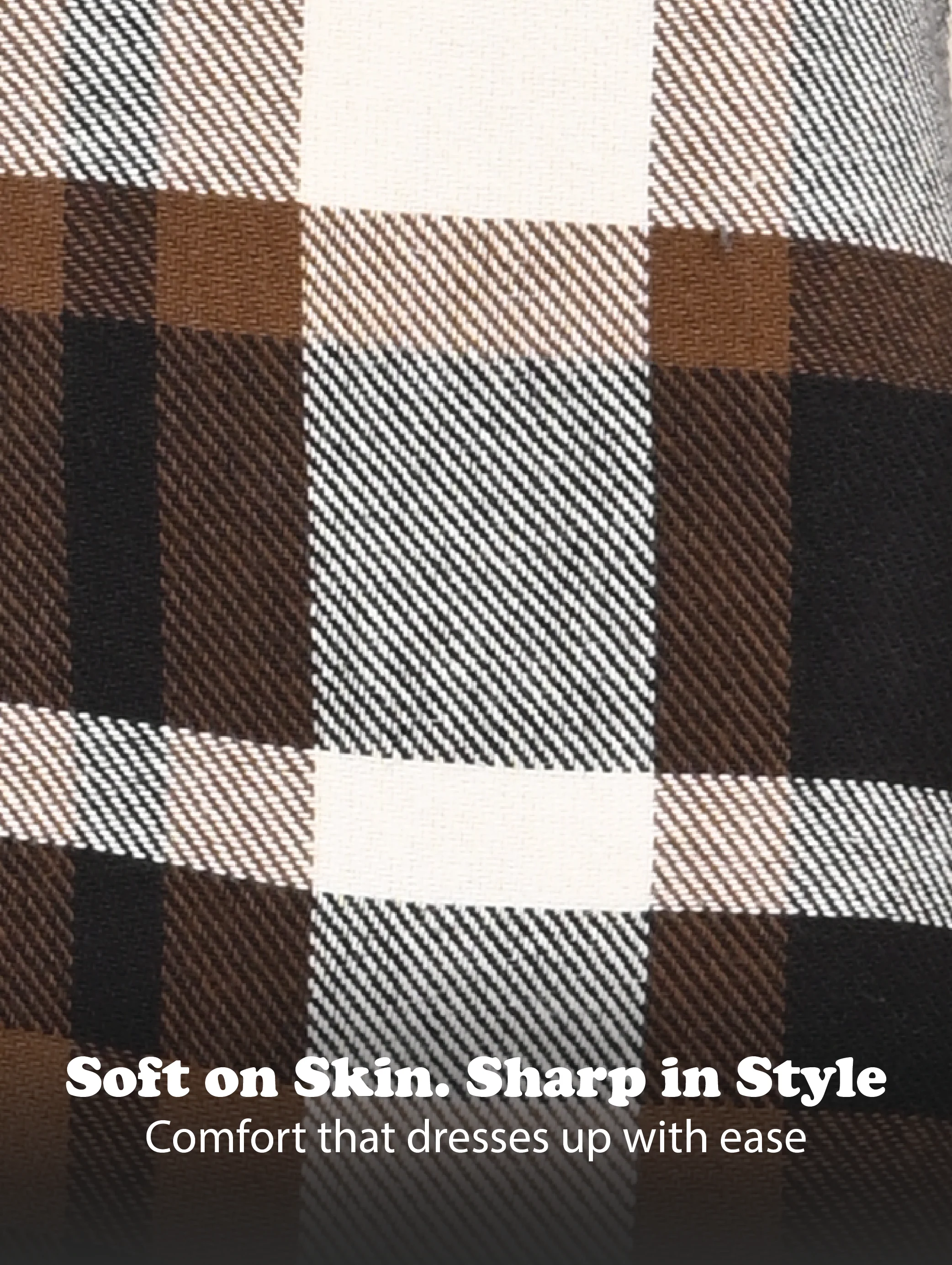 Men Brown Classic Checked Shirt - Image 12