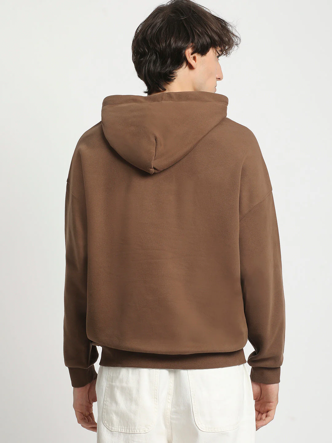 Men  Brown Cotton Hoodie - Image 4
