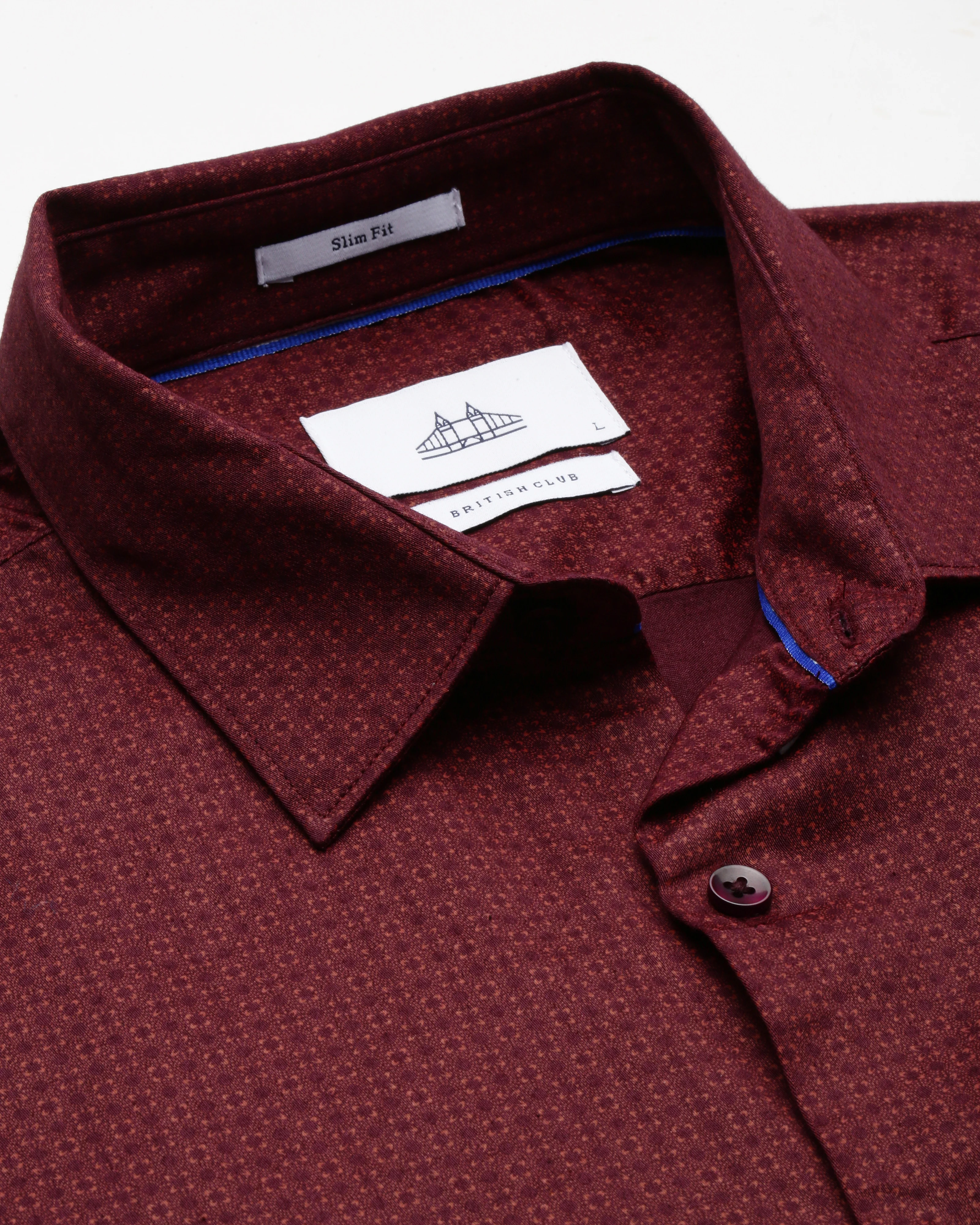 Men Brown Cotton Slim Shirt - Image 4