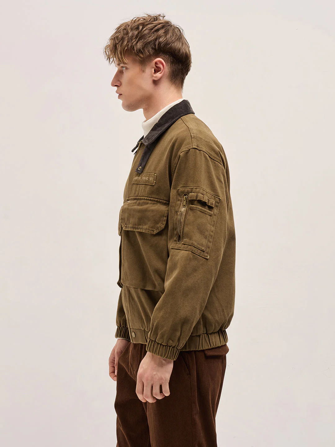 Men "Brown Denim Jacket - Image 3