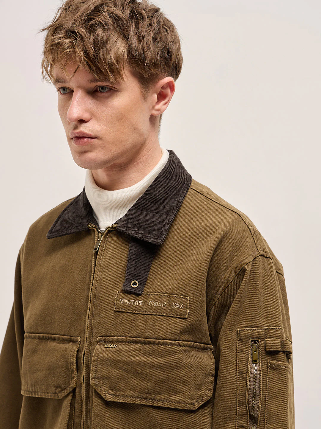Men "Brown Denim Jacket - Image 5