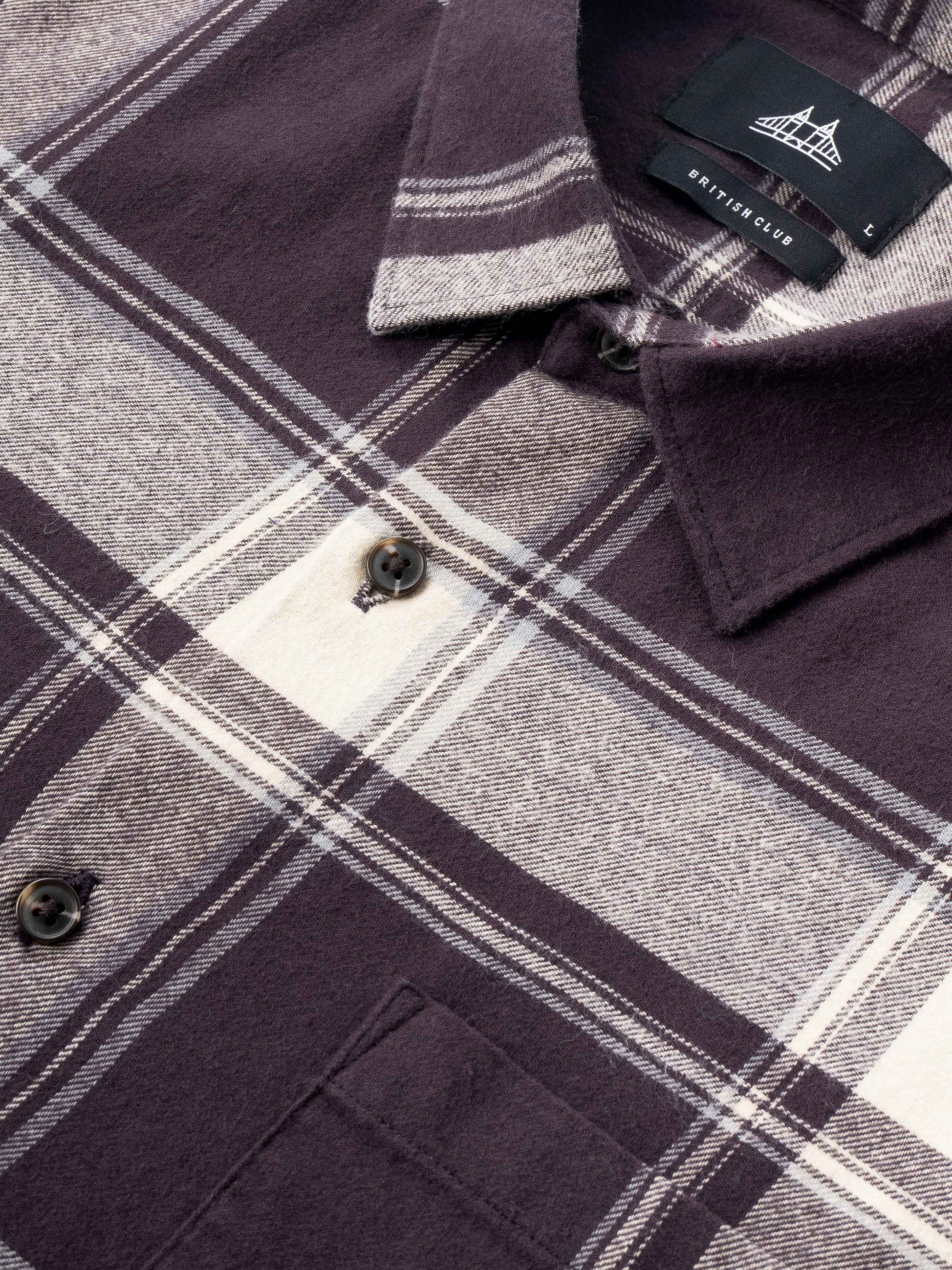 Men Brown Flannel Checked Shirt - Image 7