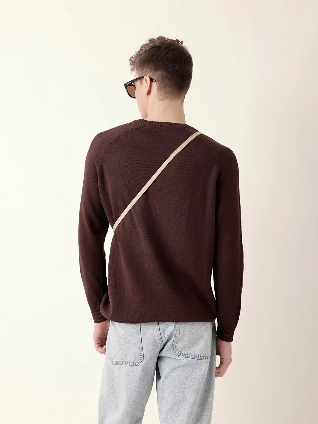 Men Brown Full Sleeve Relax T-Shirt - Image 6