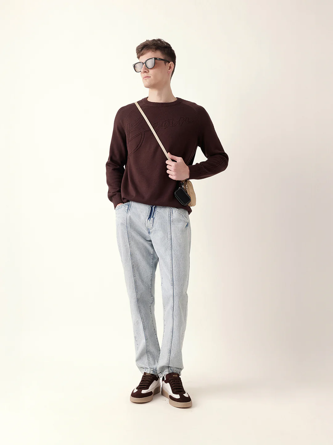 Men Brown Full Sleeve Relax T-Shirt - Image 7