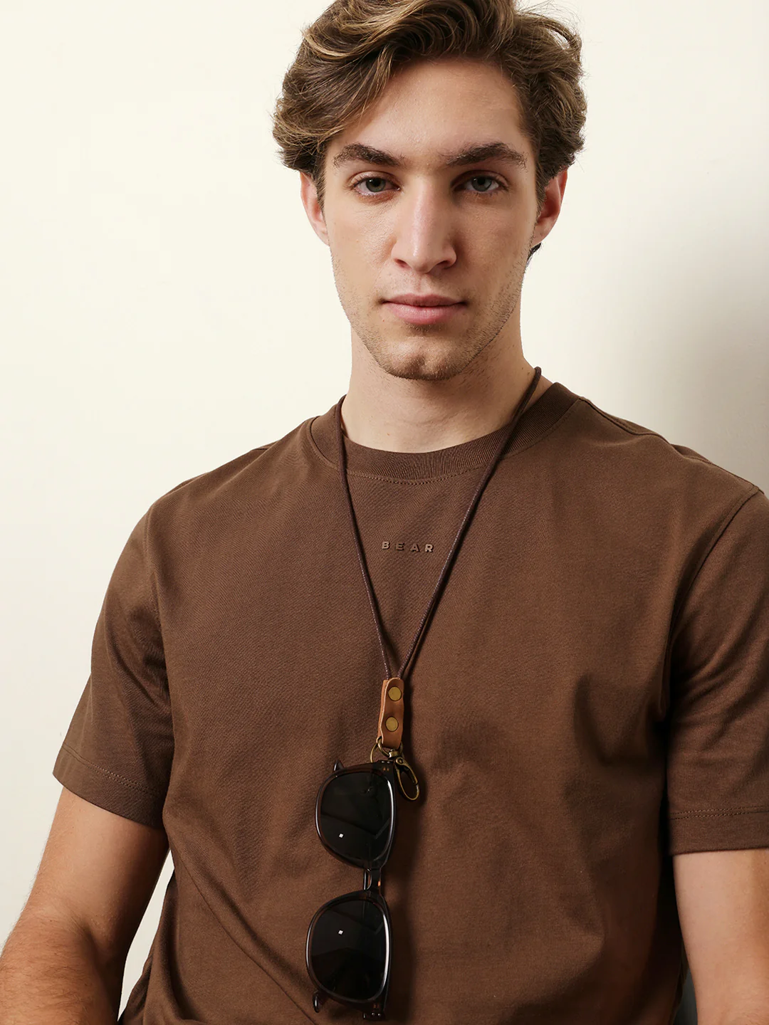 Men Brown Half Sleeve Regular T-Shirt - Image 2