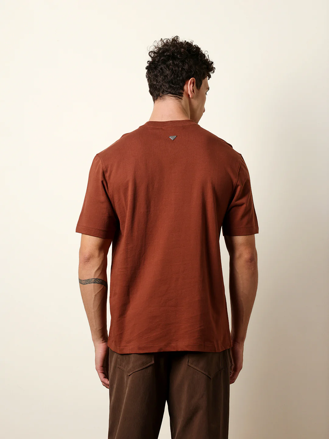 Men Brown Half Sleeve Relax T-Shirt - Image 7