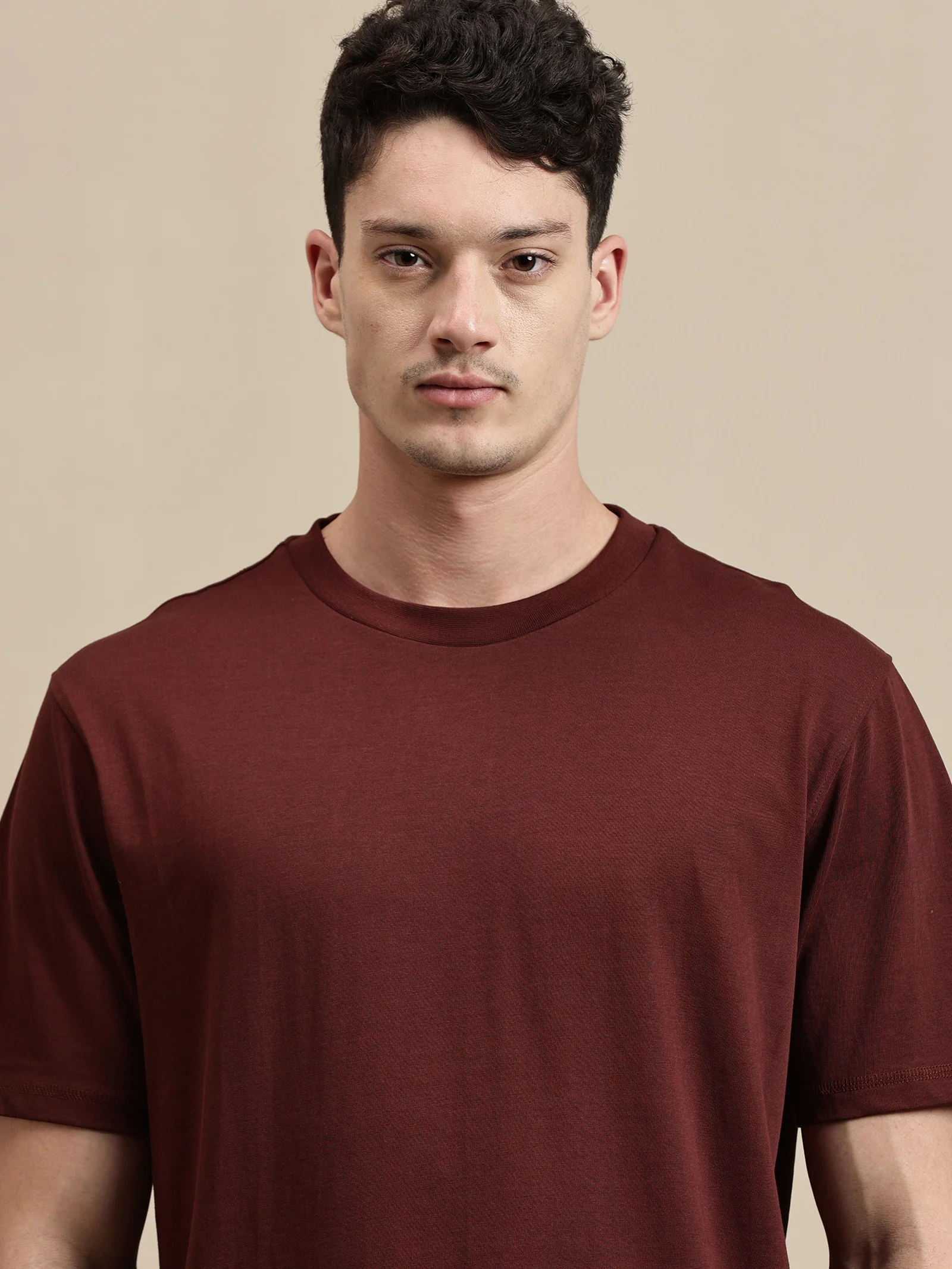 Men Brown Half Sleeve T-Shirt - Image 4