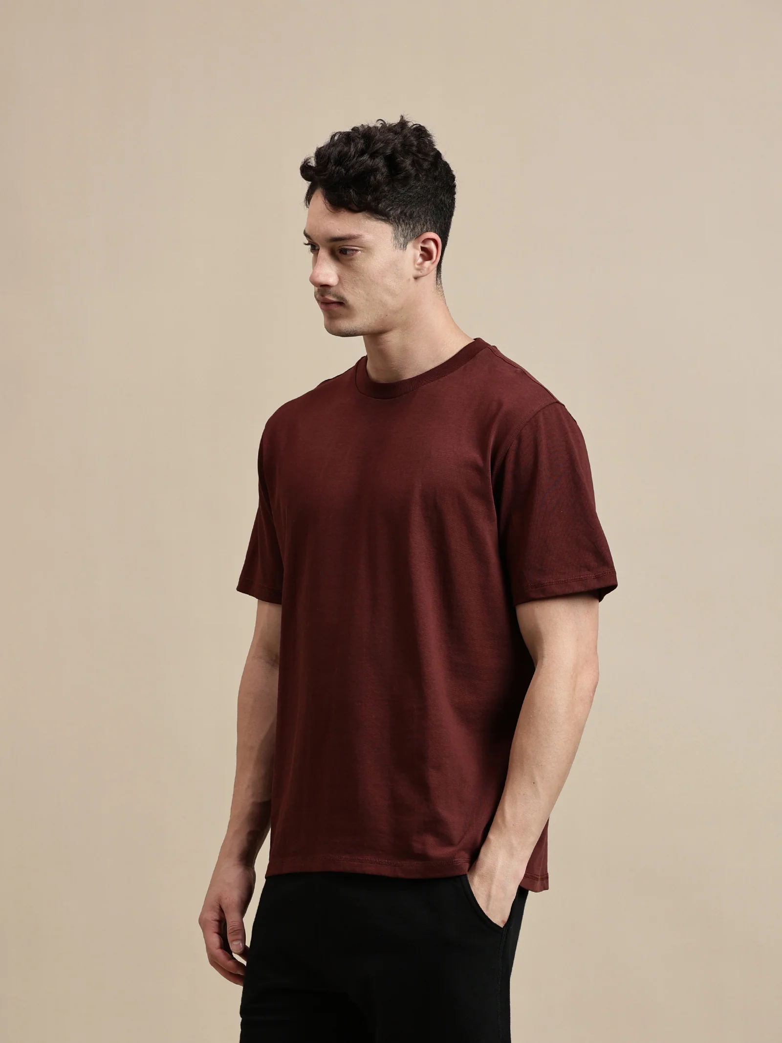 Men Brown Half Sleeve T-Shirt - Image 5