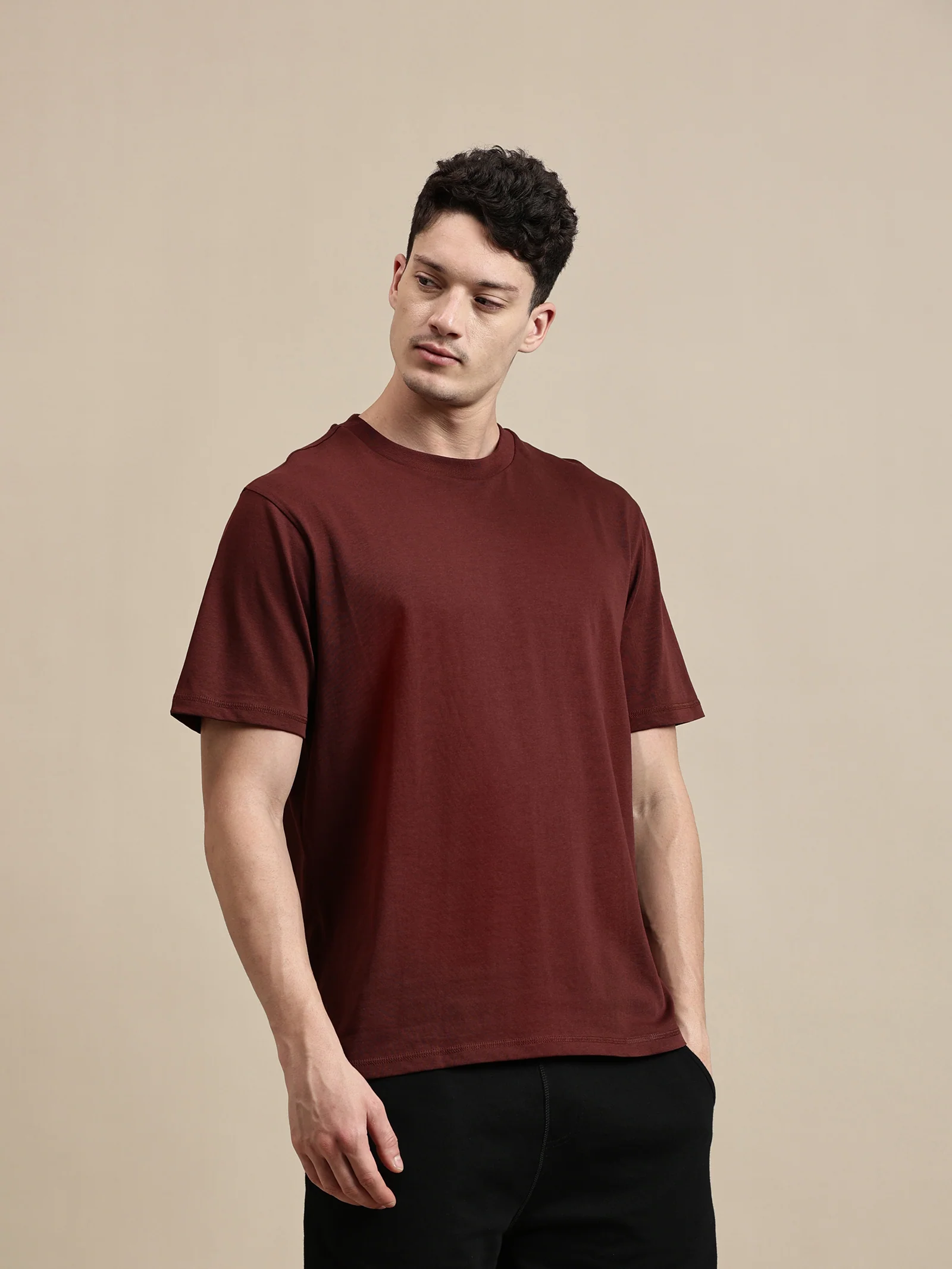 Men Brown Half Sleeve T-Shirt - Image 6